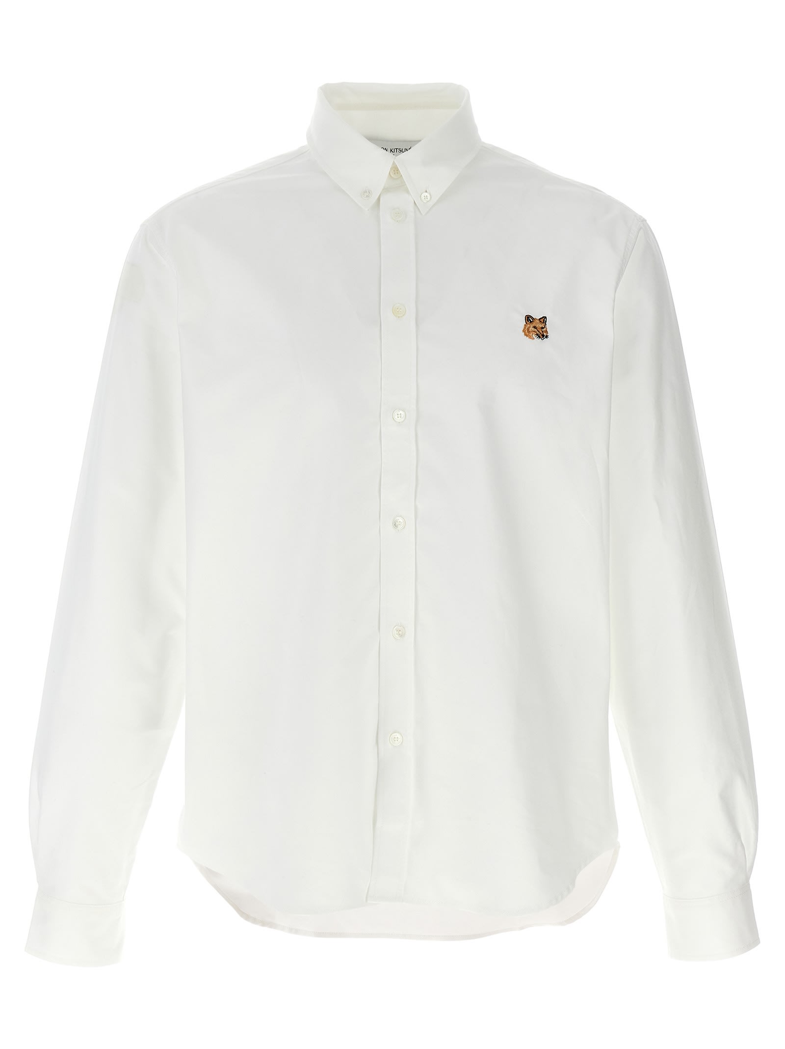 Shop Maison Kitsuné Mini Fox Head Shirt In White