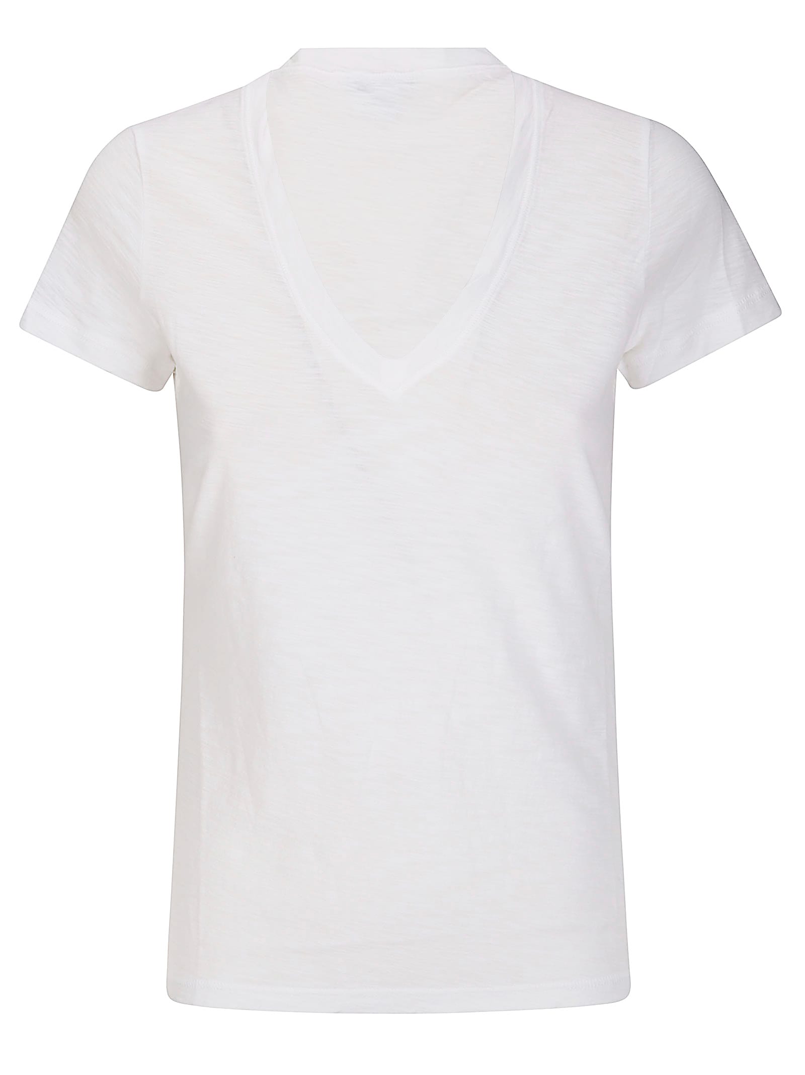 James Perse High Gauge Jersey Deep V T-shirt In White
