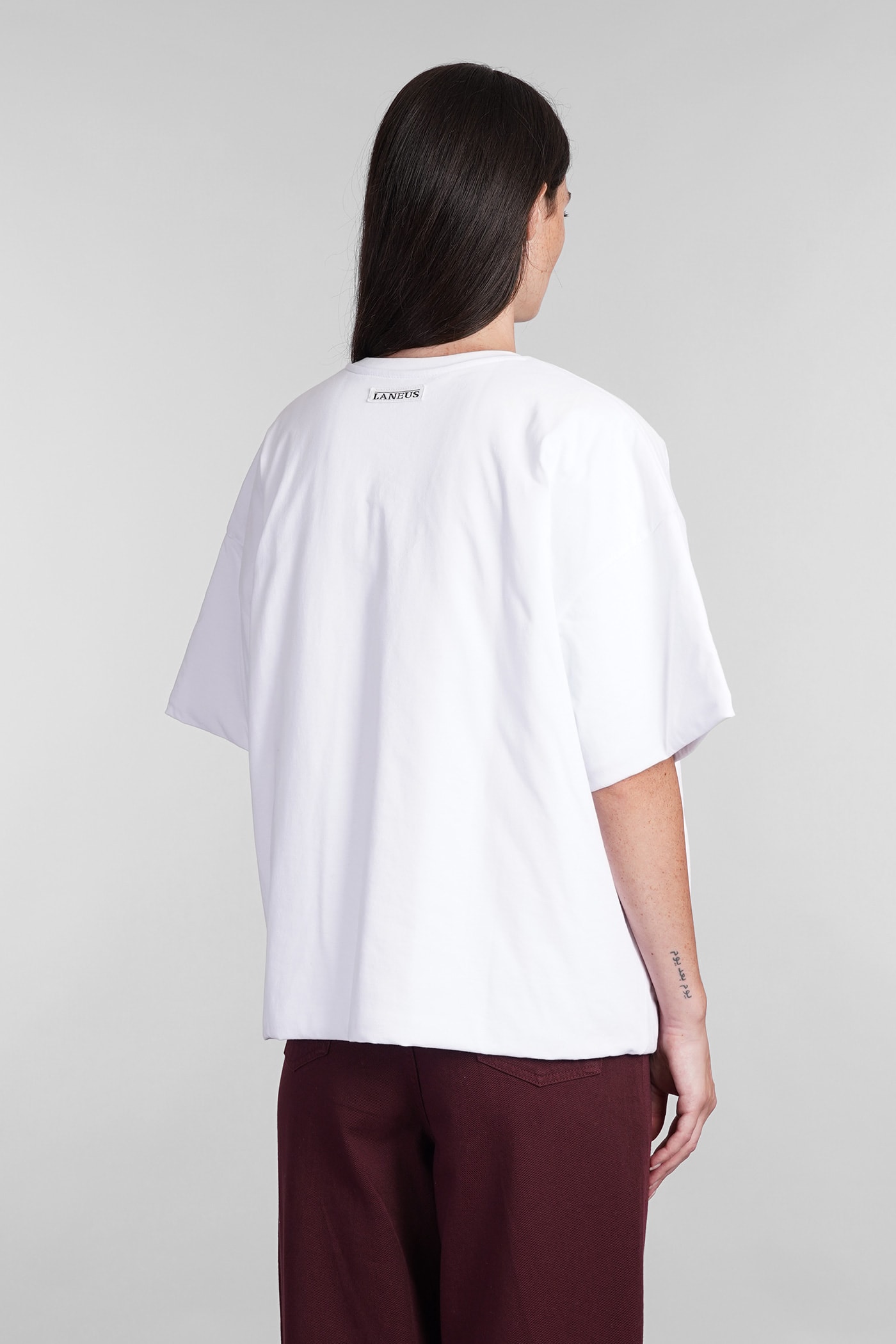 Shop Laneus T-shirt In White Cotton