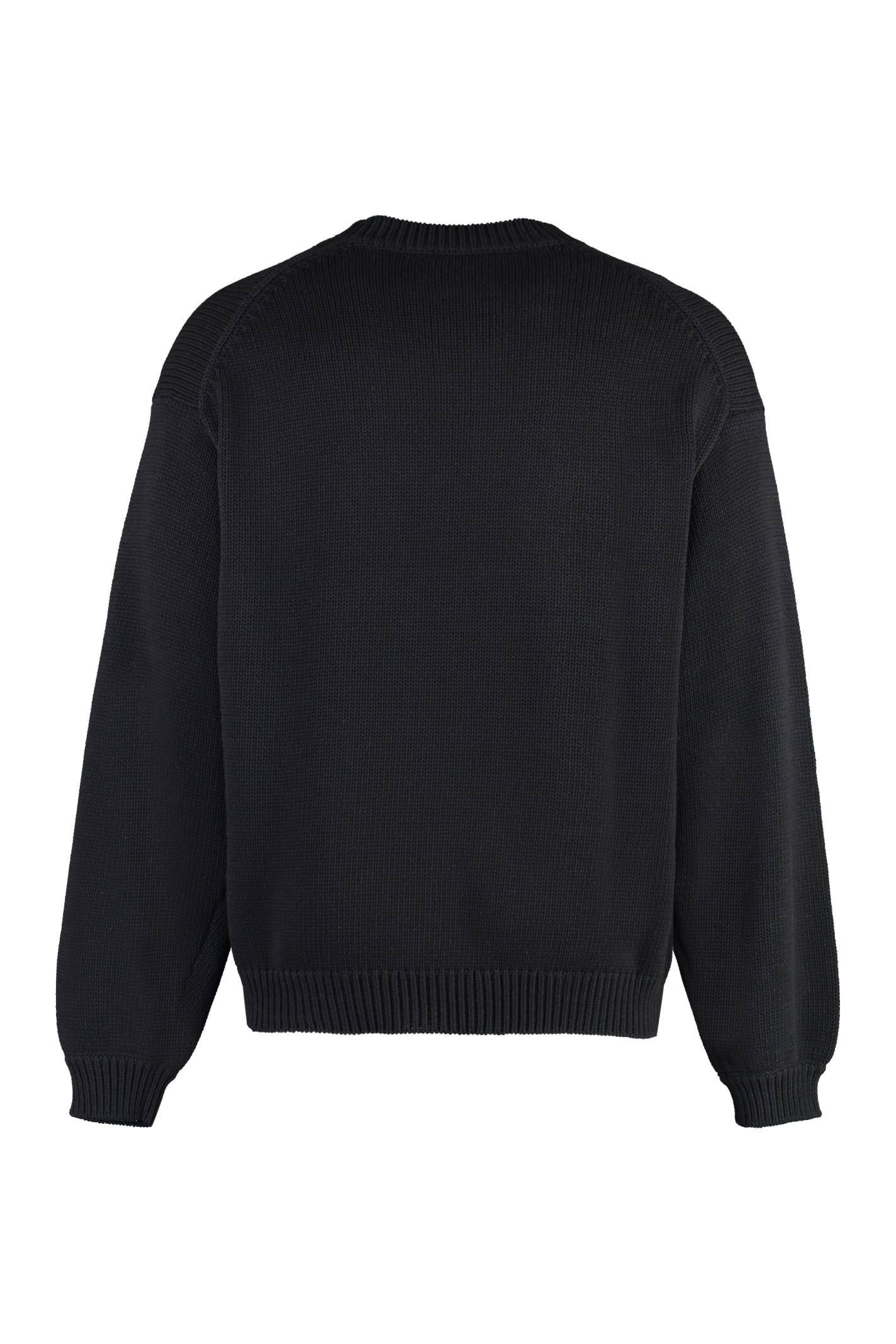 Shop Kenzo Cotton Blend Crew-neck Sweater In Black