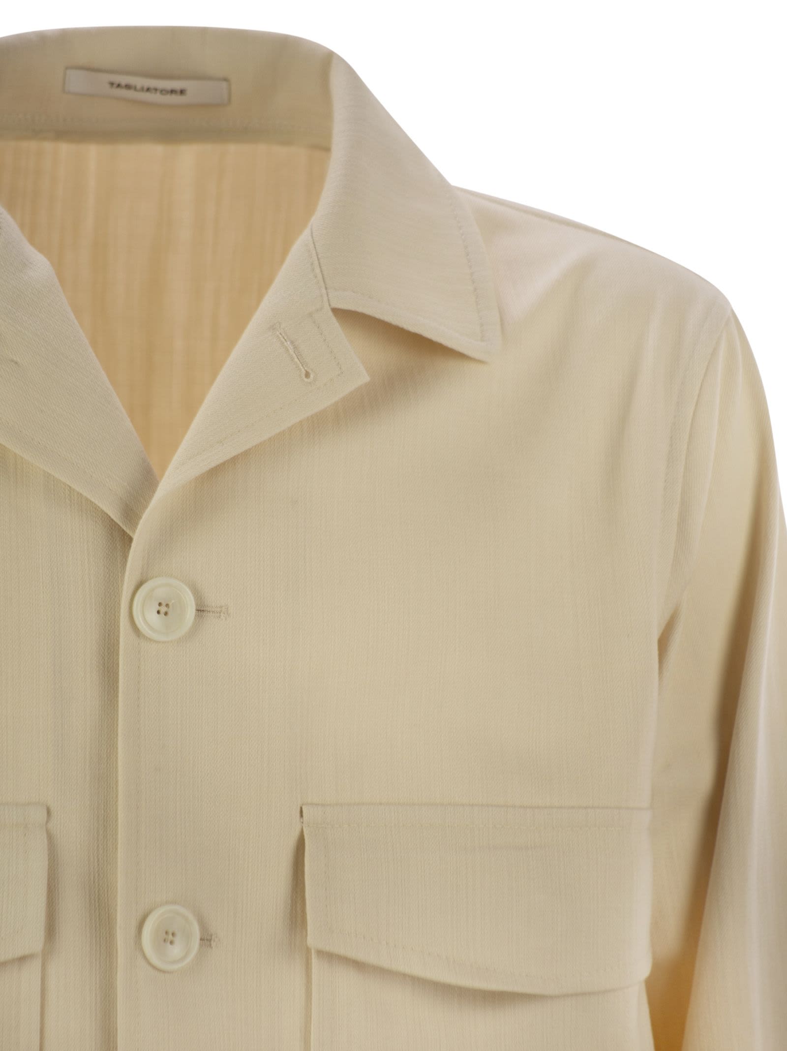 Tagliatore Men's Stretch Cotton Blend Jacket In Cream