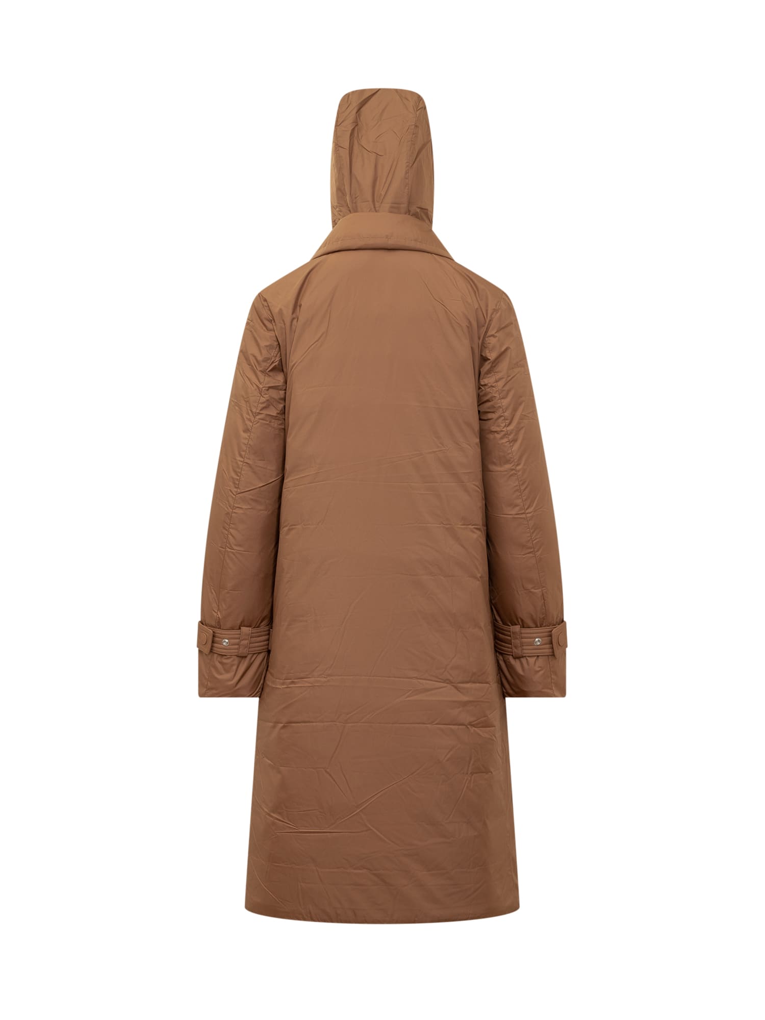 Shop Woolrich Trench Down Jacket In Dark Camel