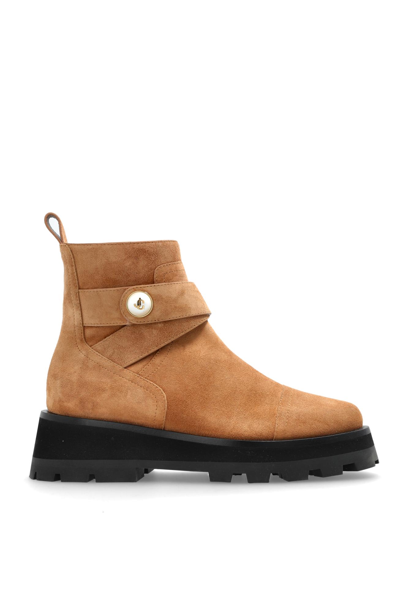 Jimmy Choo Ankle Boots With Lug Sole And Round Toe In Brown