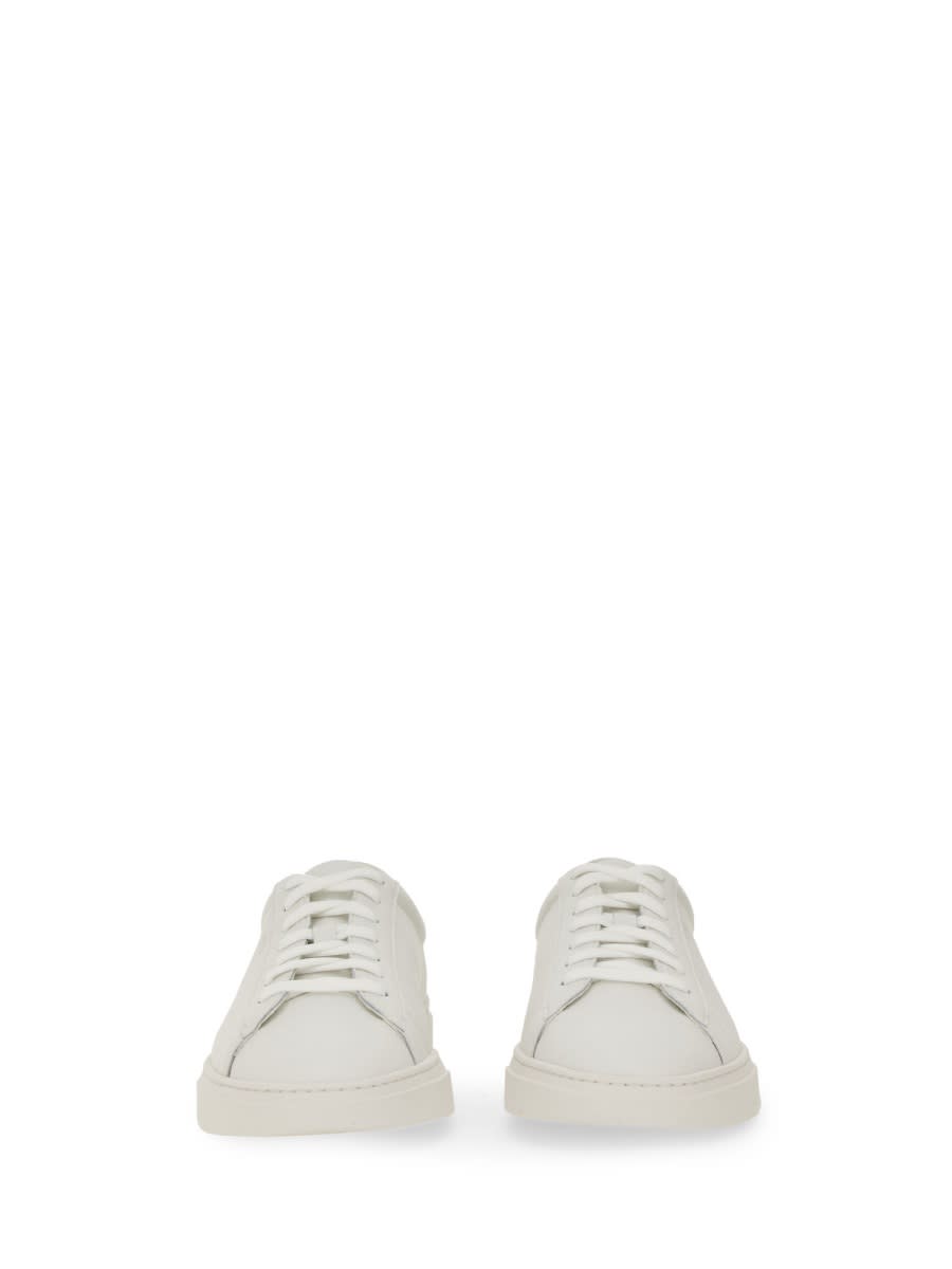 Hugo Boss Boss Grained Leather Sneaker In Multi