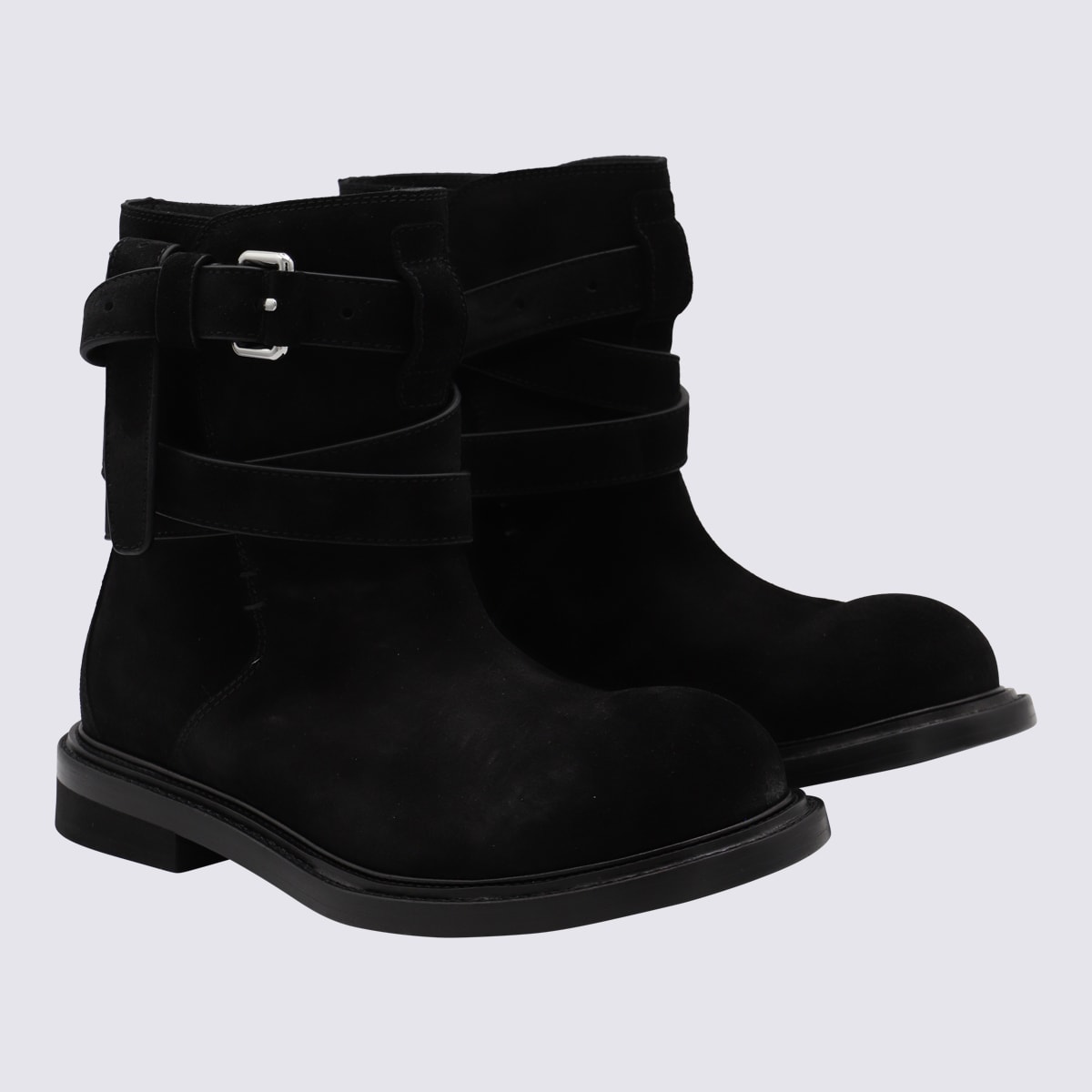 Moschino Rounded Toe Ankle Boots With Side Stitching In Multi