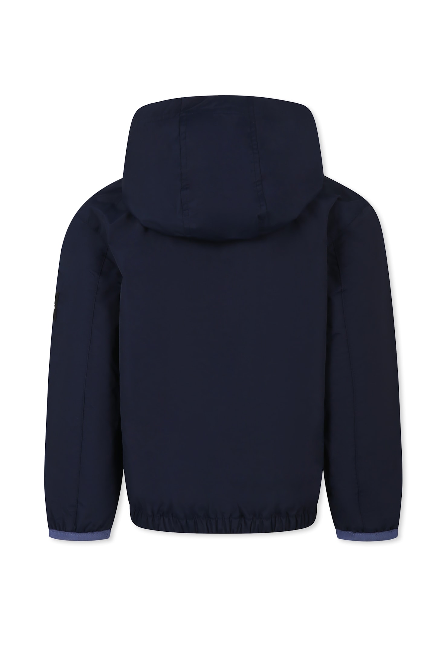 Hugo Boss Blue Windbreaker Jacket For Boy With Logo In Blue