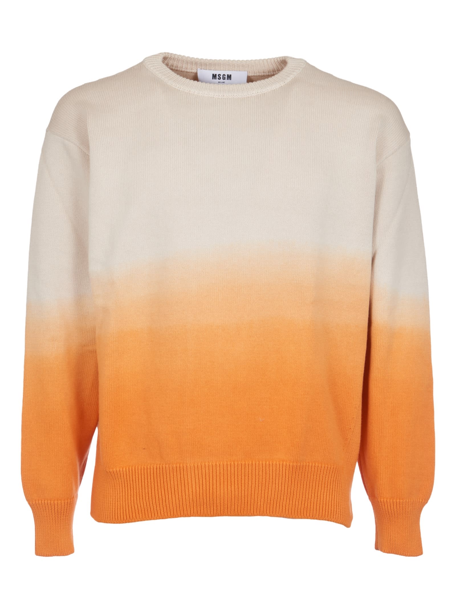 Shop Msgm Ombre Effect Sweatshirt In Beige