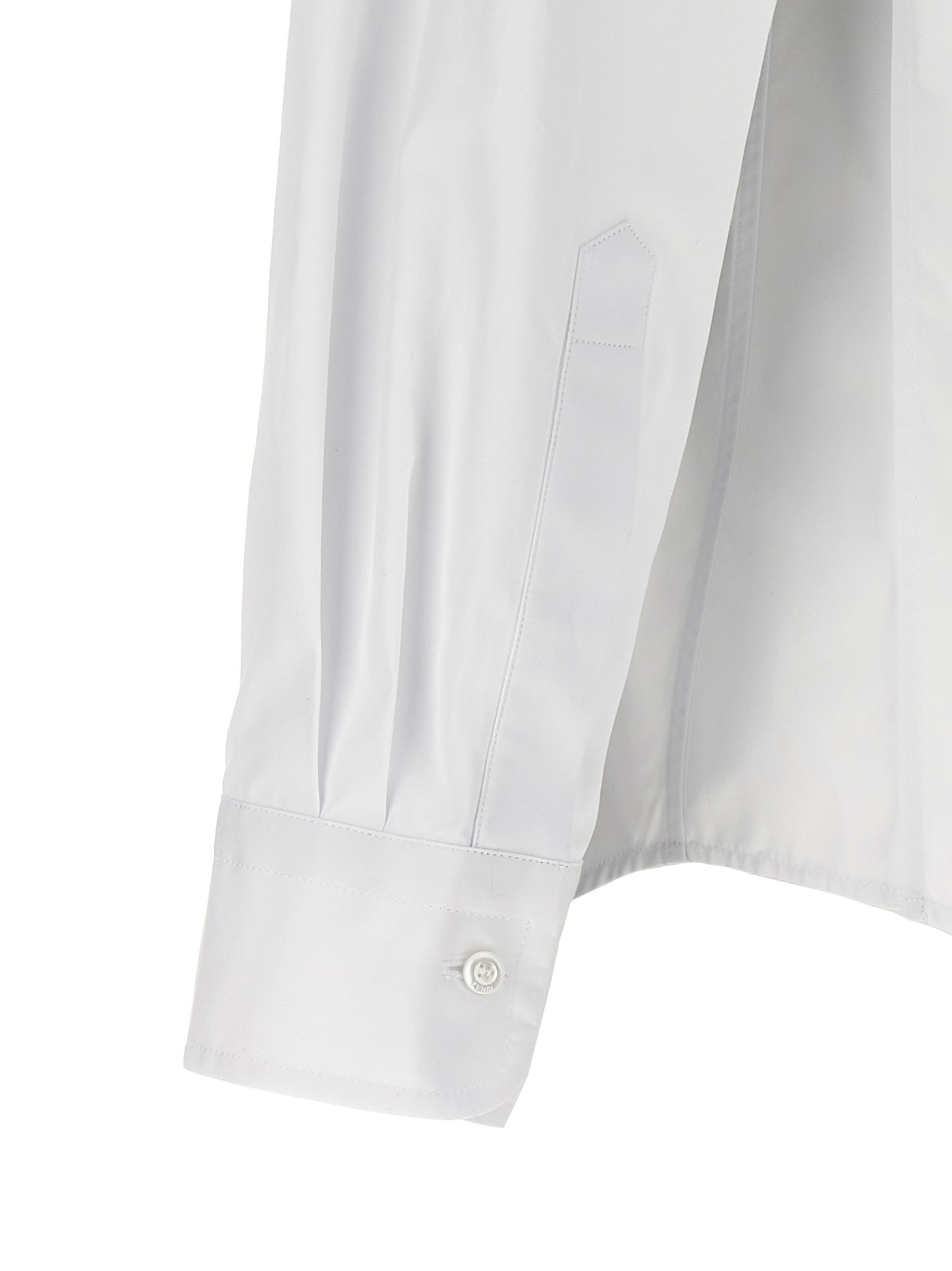 Shop Fendi Poplin Shirt In White