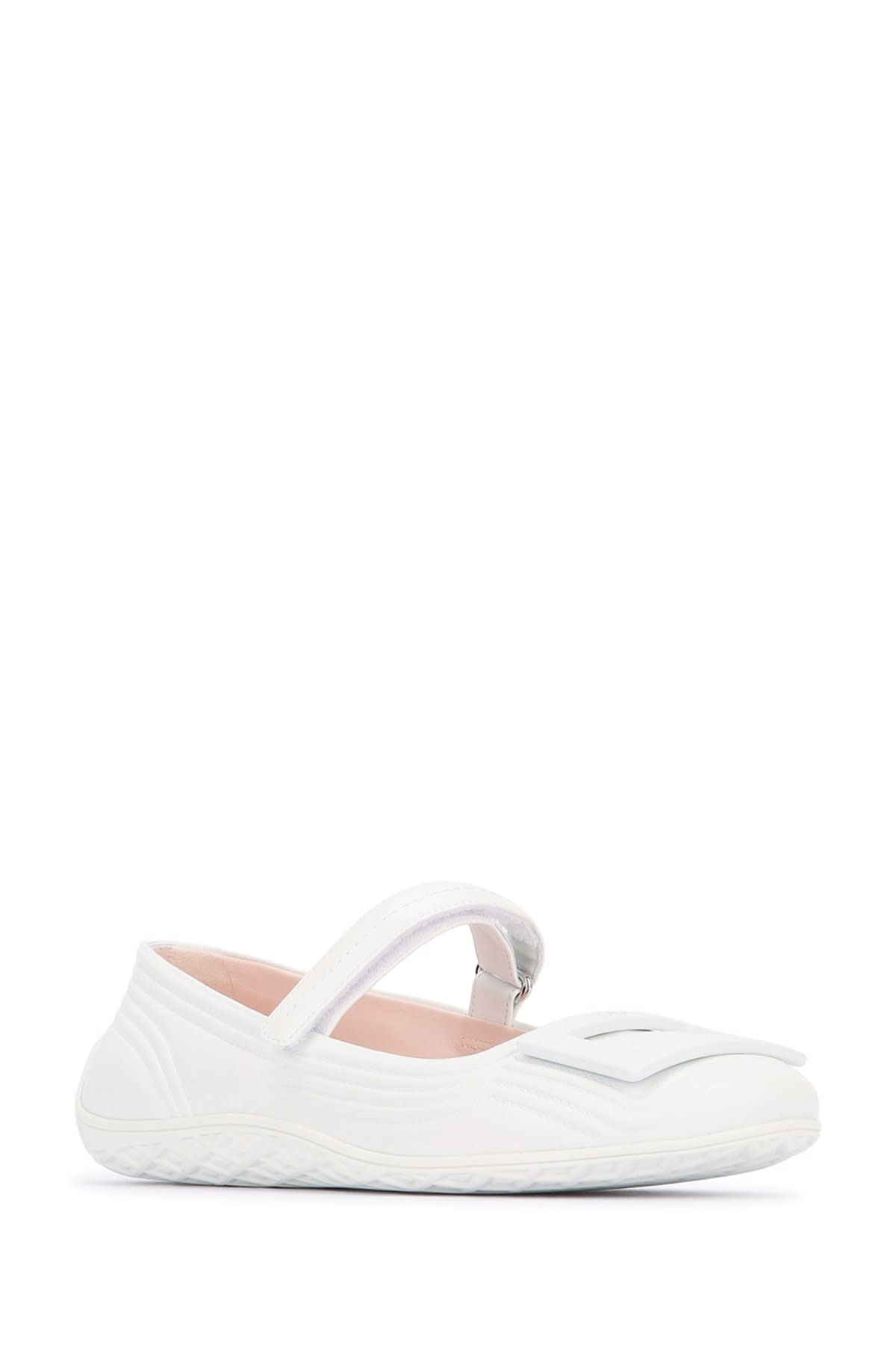 Roger Vivier Padded Stitching Strap Abs Ball In White