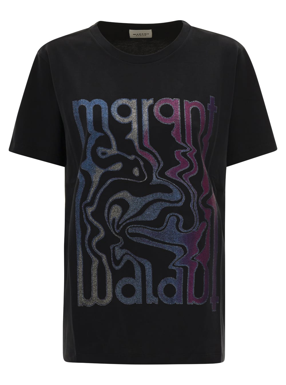 Marant Étoile enna Black T-shirt With Multicolor Print In Cotton Woman Isabel Marant Etoile