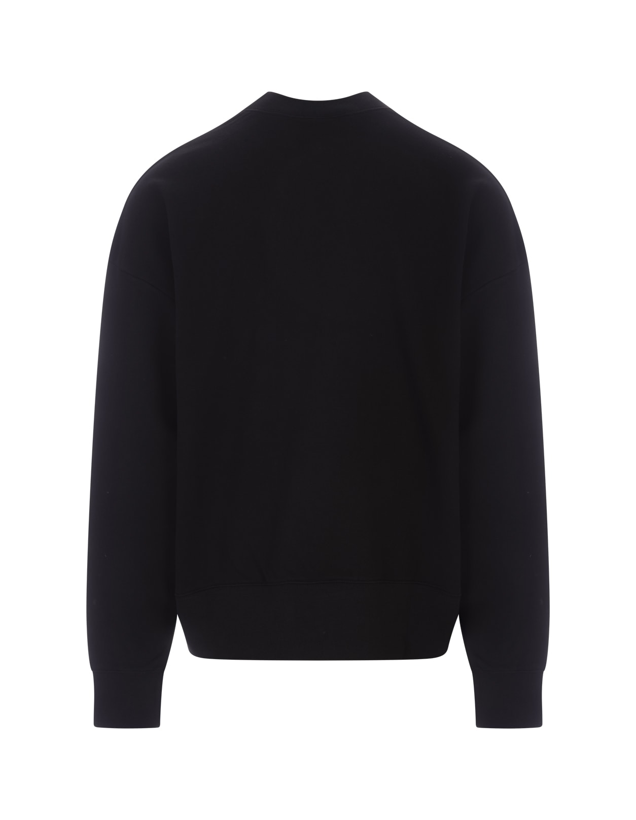 Shop Palm Angels Black Crew Neck Sweatshirt With Contrast Logo