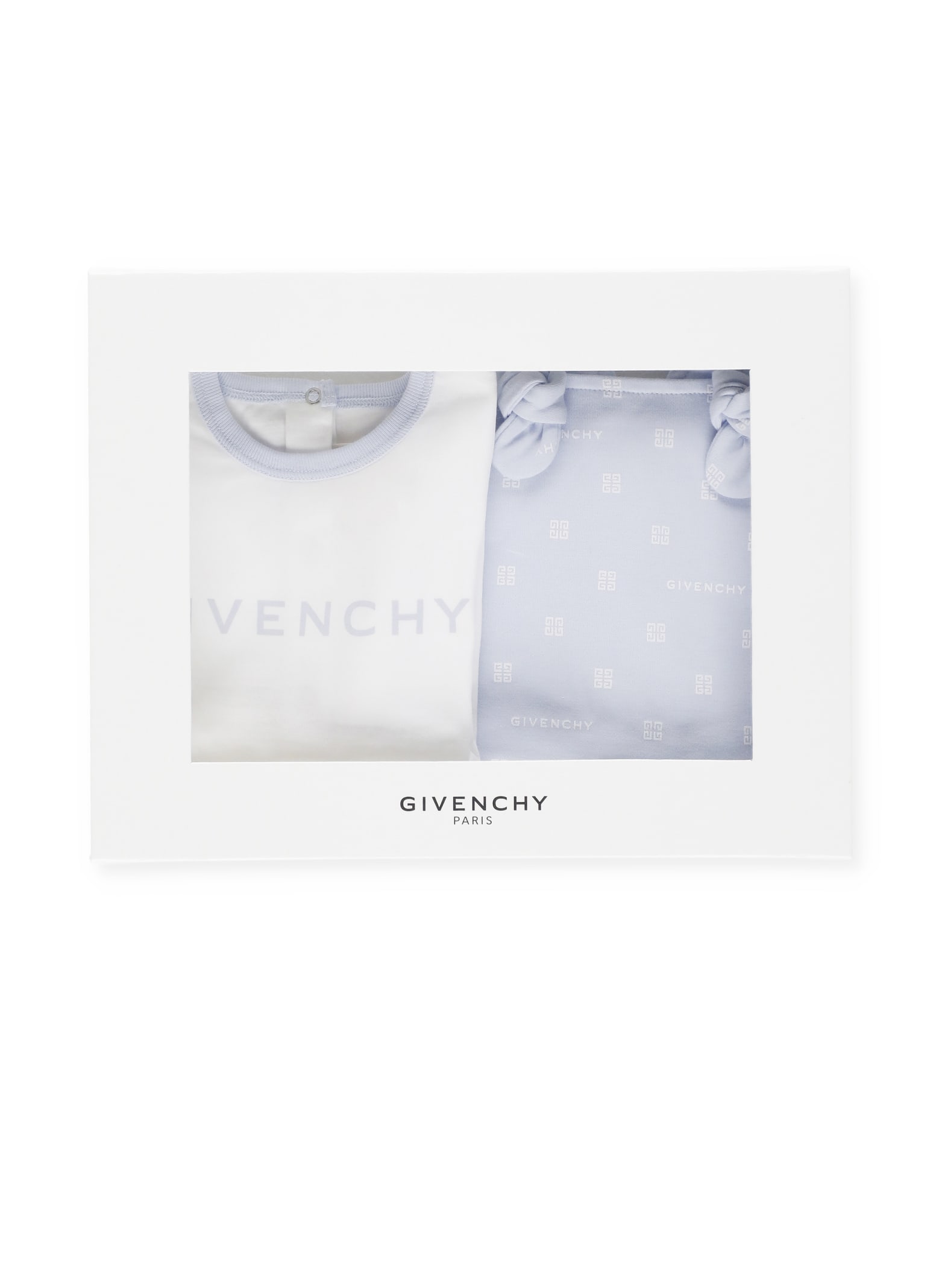 Shop Givenchy Two Piece Set With Logo In Light Blue