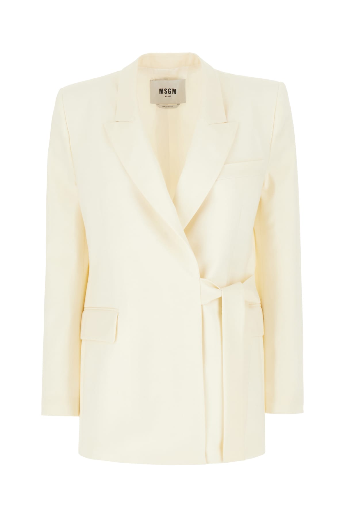 Msgm Ivory Stretch Wool Blazer In 02