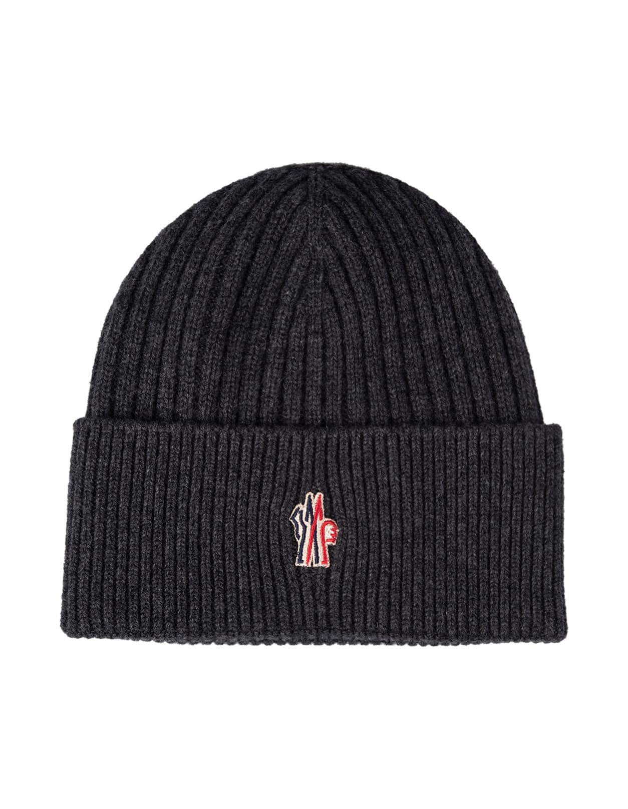 Shop Moncler Anthracite Grey Cashmere Beanie With Logo