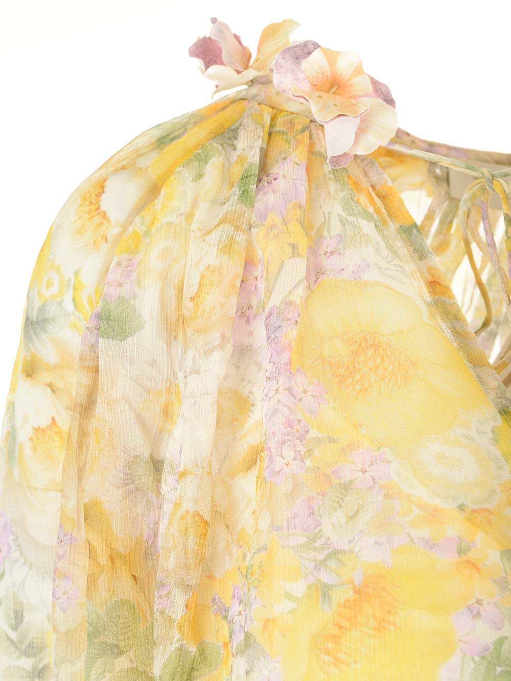 Shop Zimmermann Harmony Floral Print Blouse In Yellow