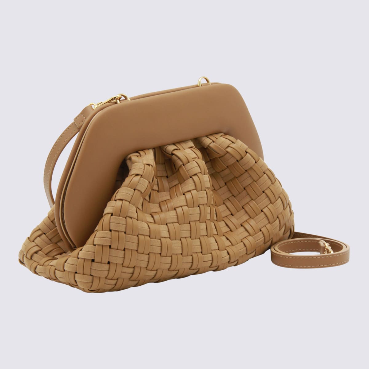 Themoirè Biscuit Tia Waved Clutches In Brown