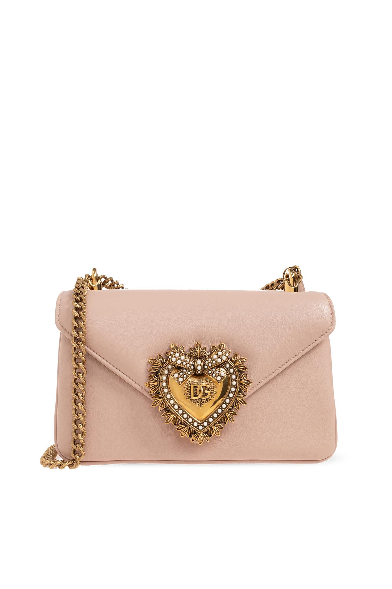 Dolce & Gabbana Devotion Embellished Small Tote Bag in Pink