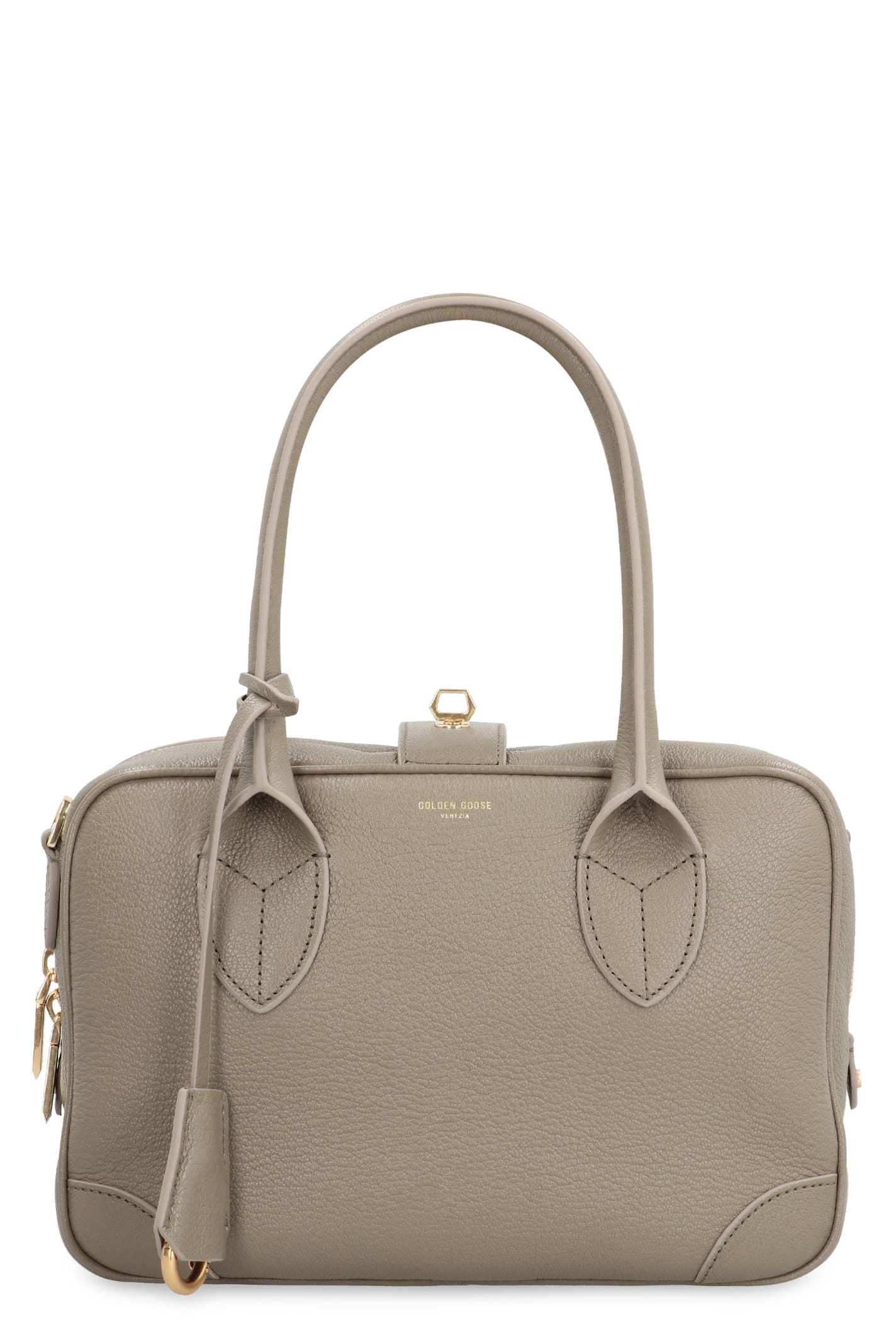 Shop Golden Goose Vita Leather Handbag In Green