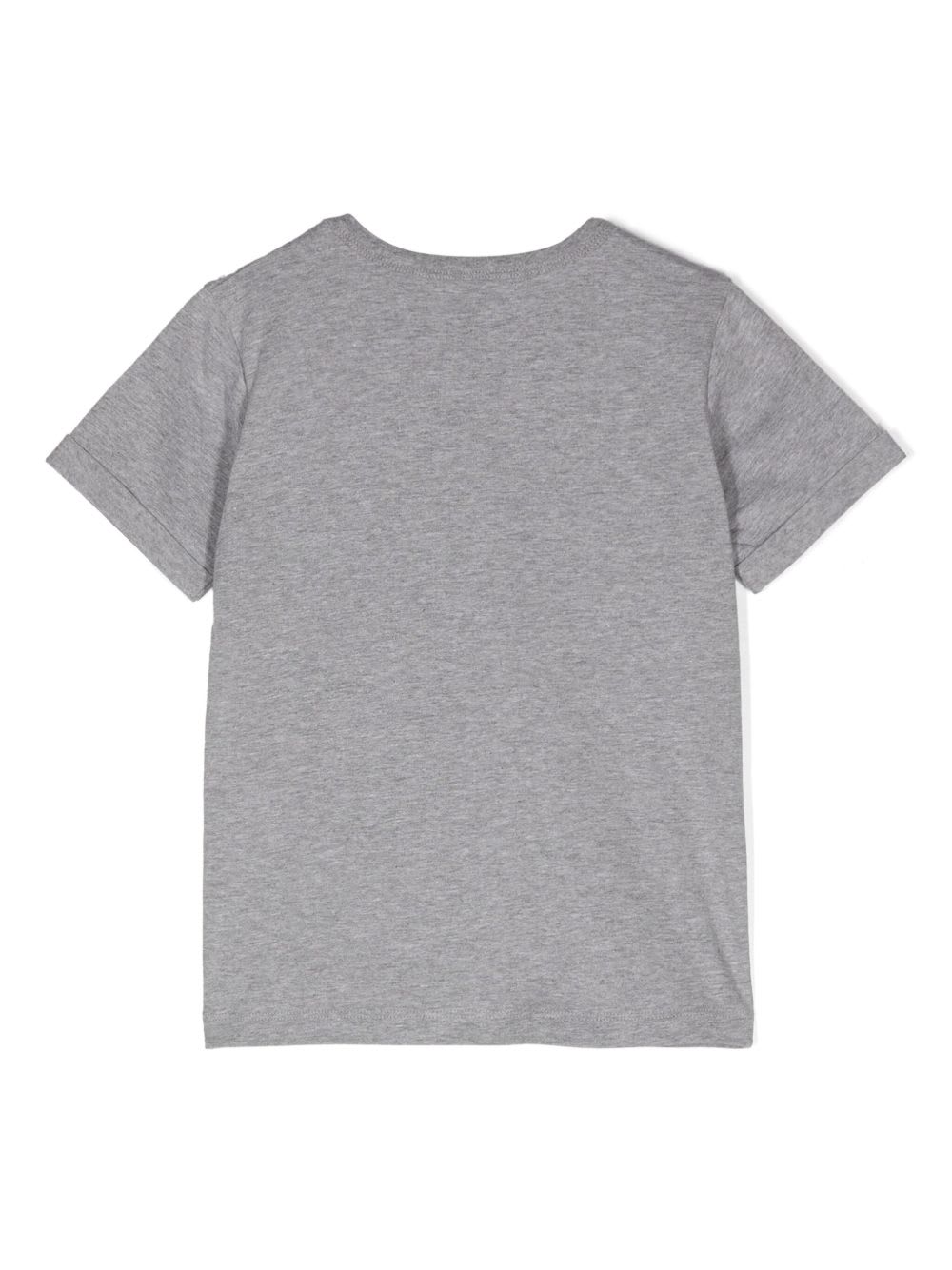 Stella Mccartney Fringed Star Cotton T-shirt In Gray
