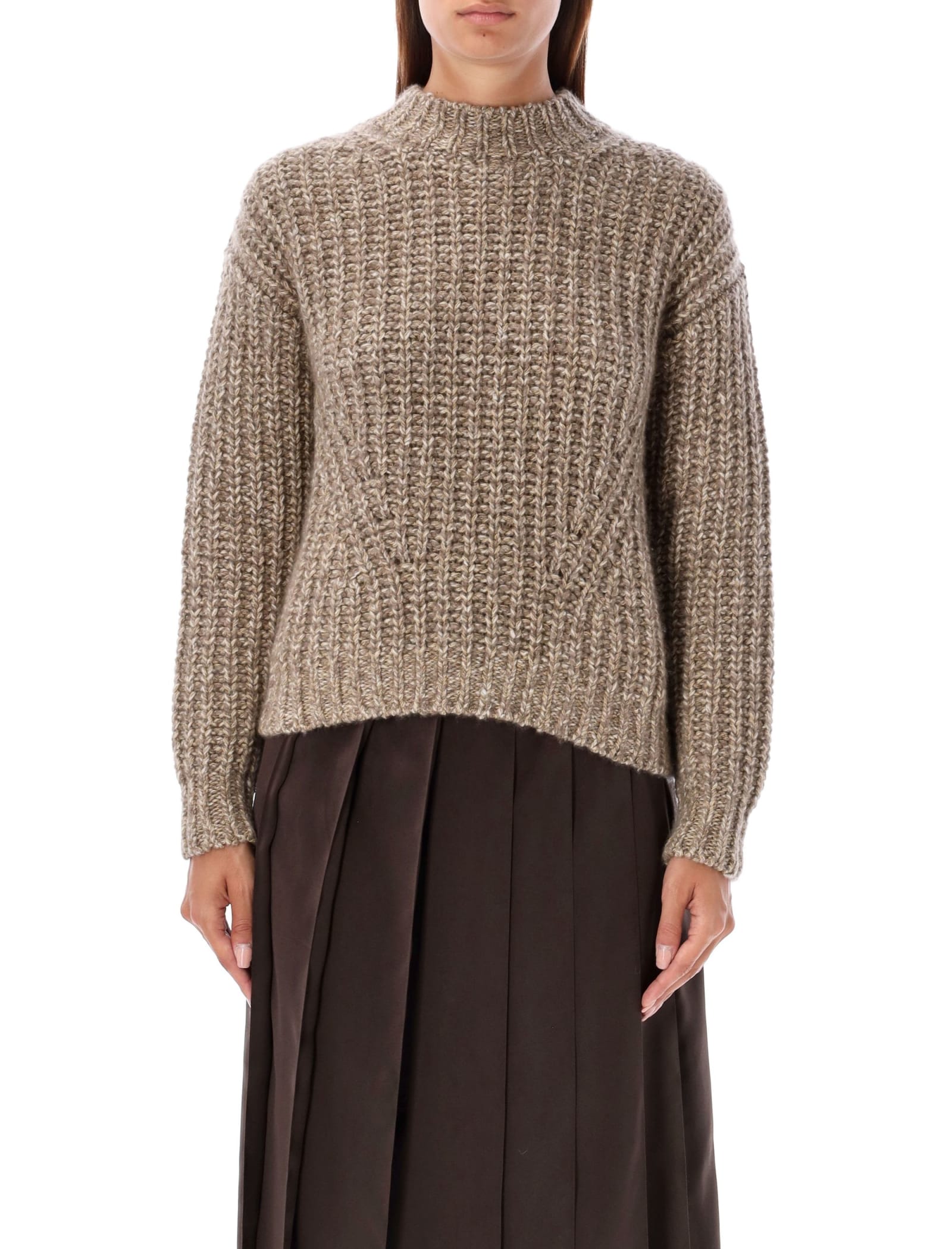 Shop Ralph Lauren Texture Knit Sweater In Beige