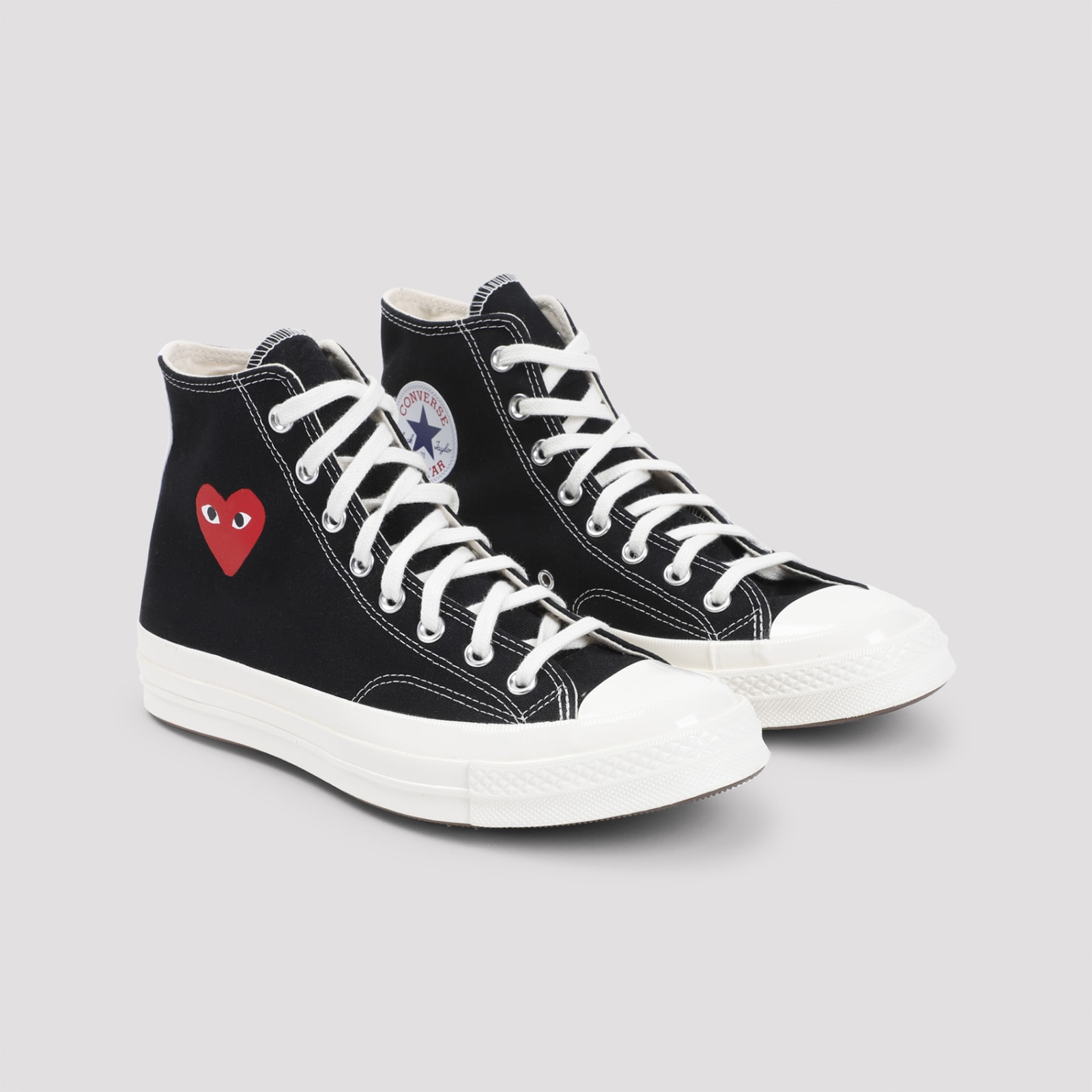 Comme Des Garçons Play Play Converse Cotton High Sneakers In Black