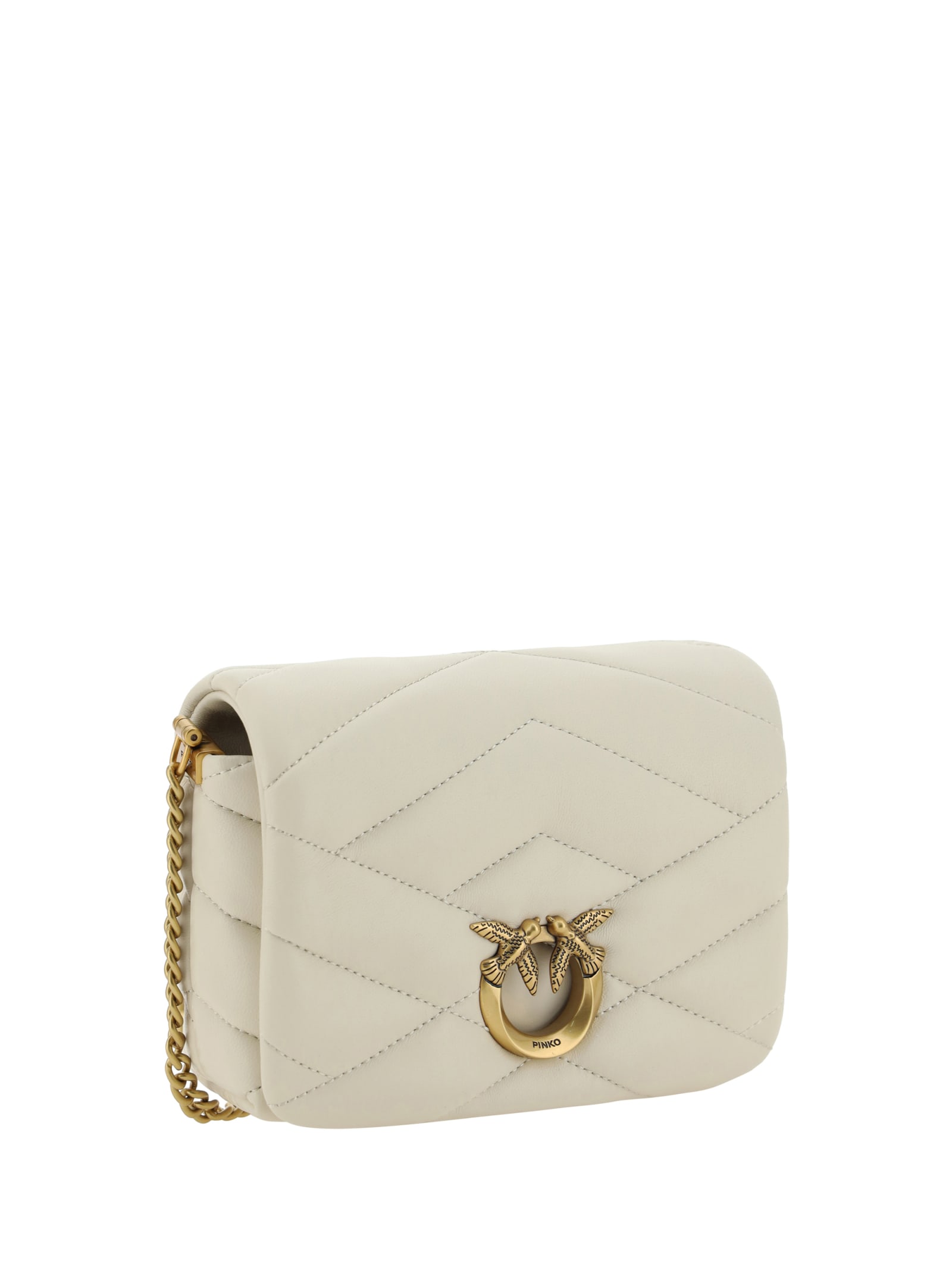 Shop Pinko Love Click Shoulder Bag In White
