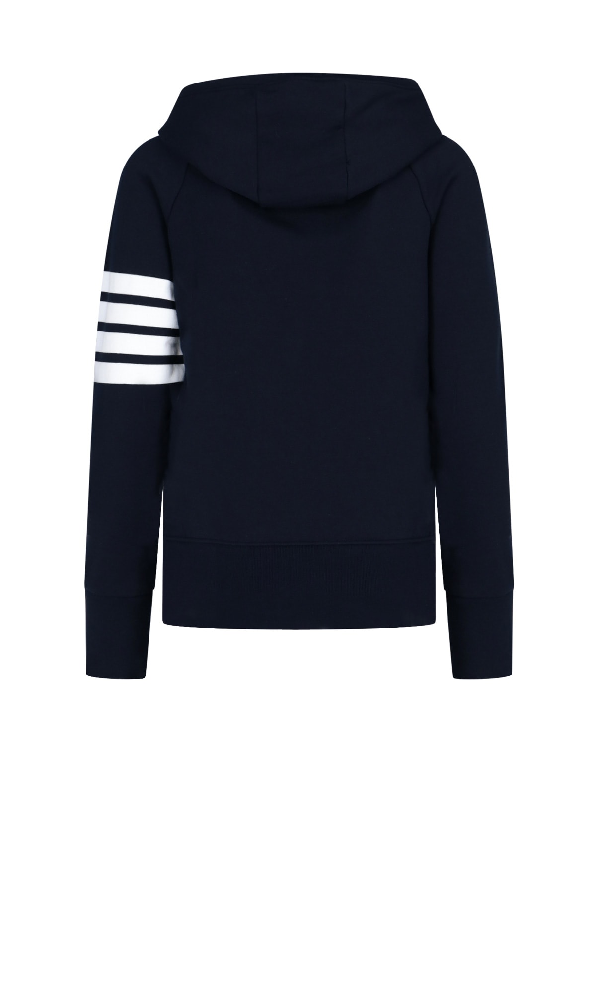 Shop Thom Browne Zipped Hoodie 4-bar In Blue