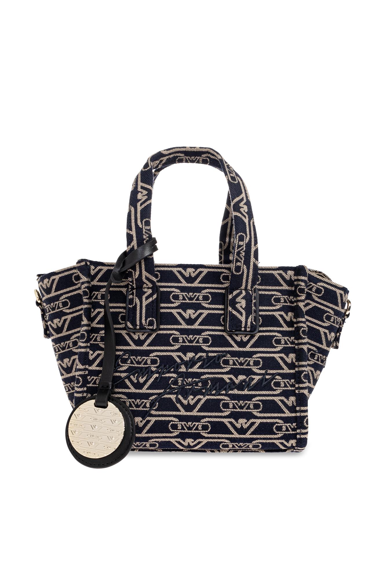 Emporio Armani Monogram Handbag In Denim