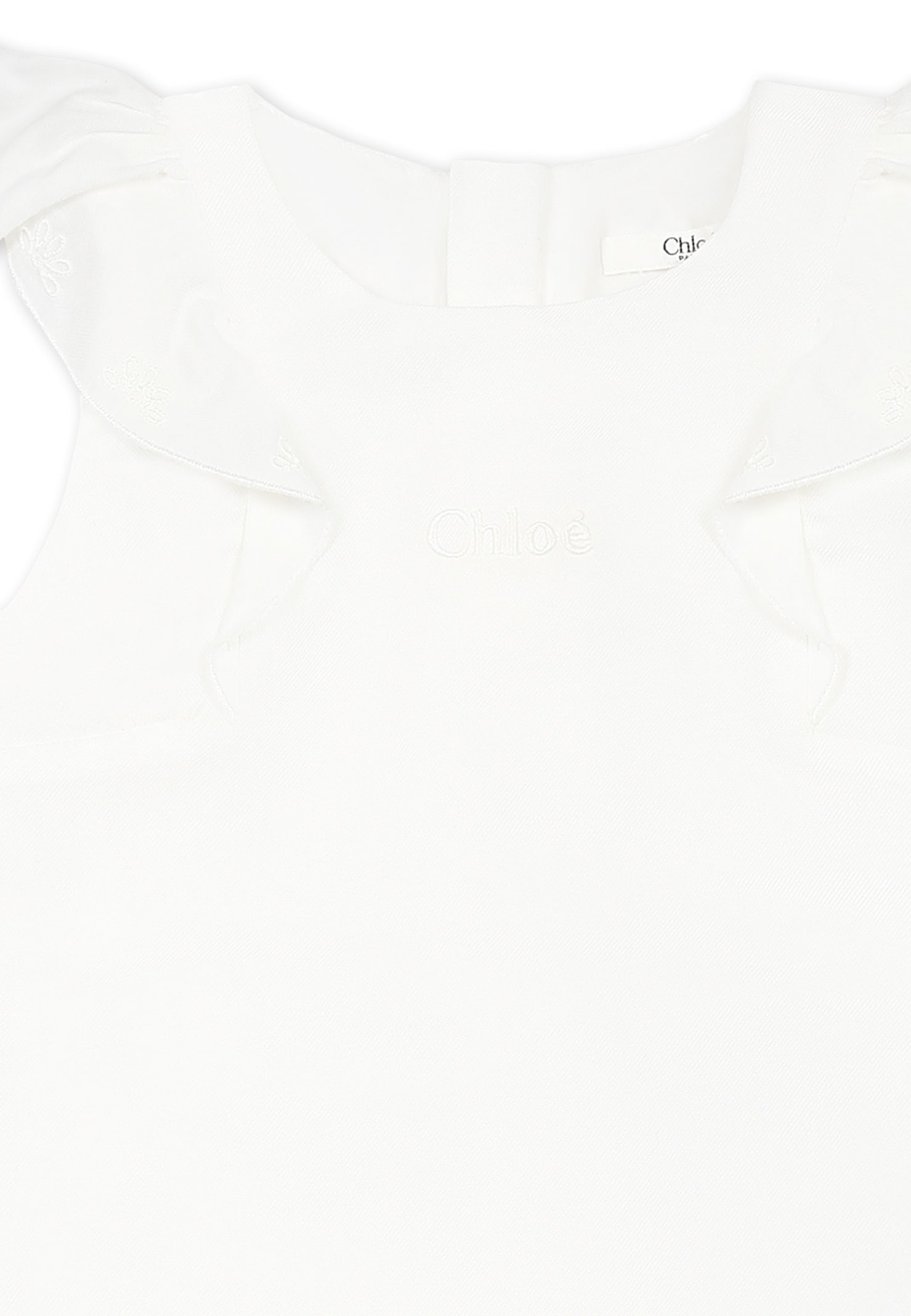 Shop Chloé White Romper For Baby Girl With Logo