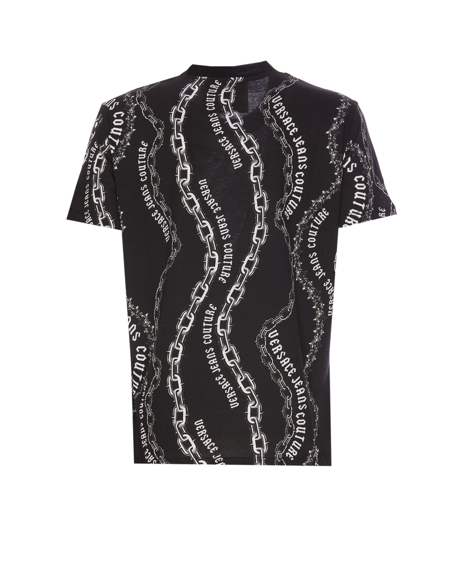 Shop Versace Jeans Couture Chain Couture T-shirt In Black