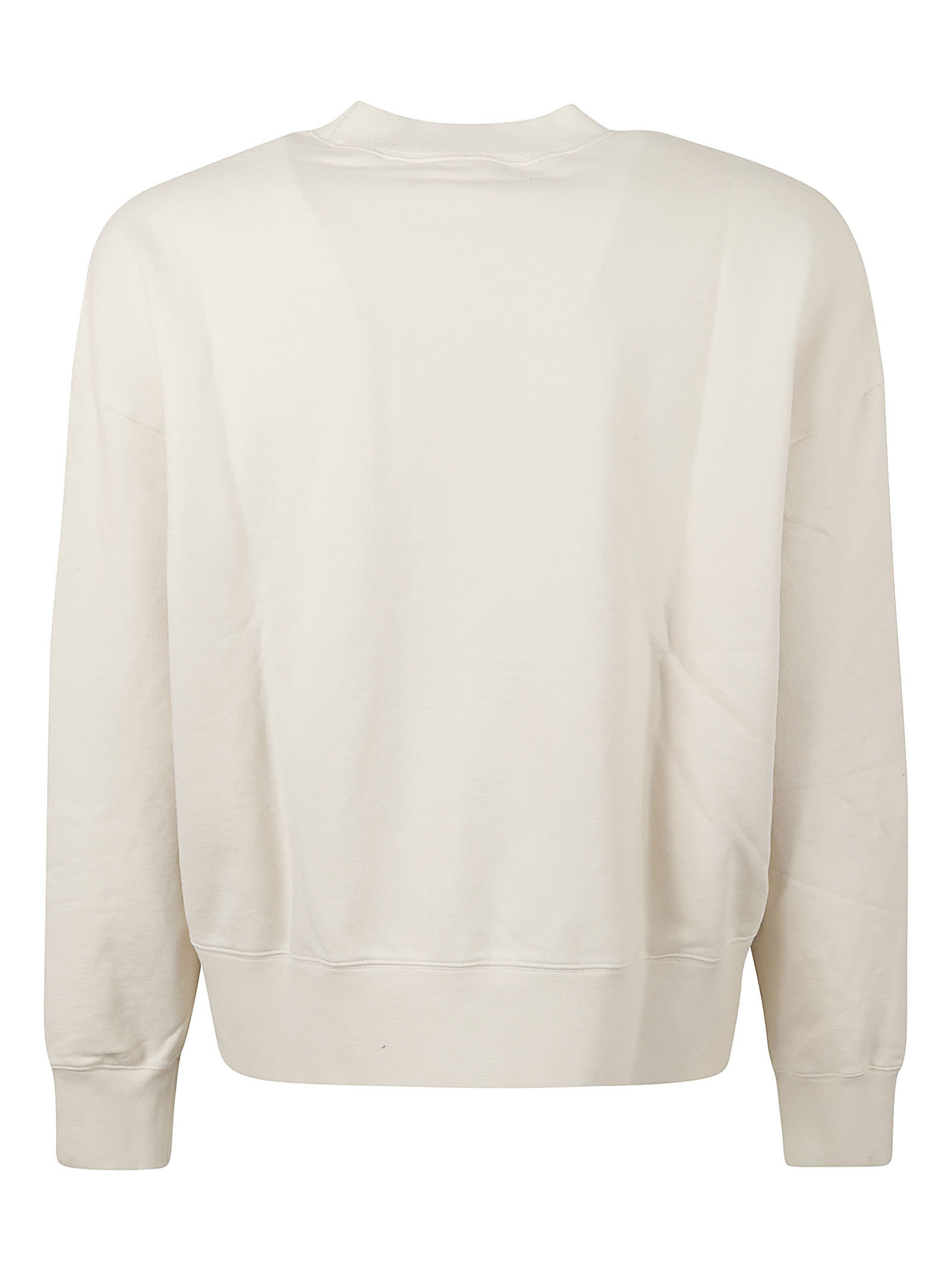 Shop Palm Angels Logo Crewneck Sweatshirt In Bianco