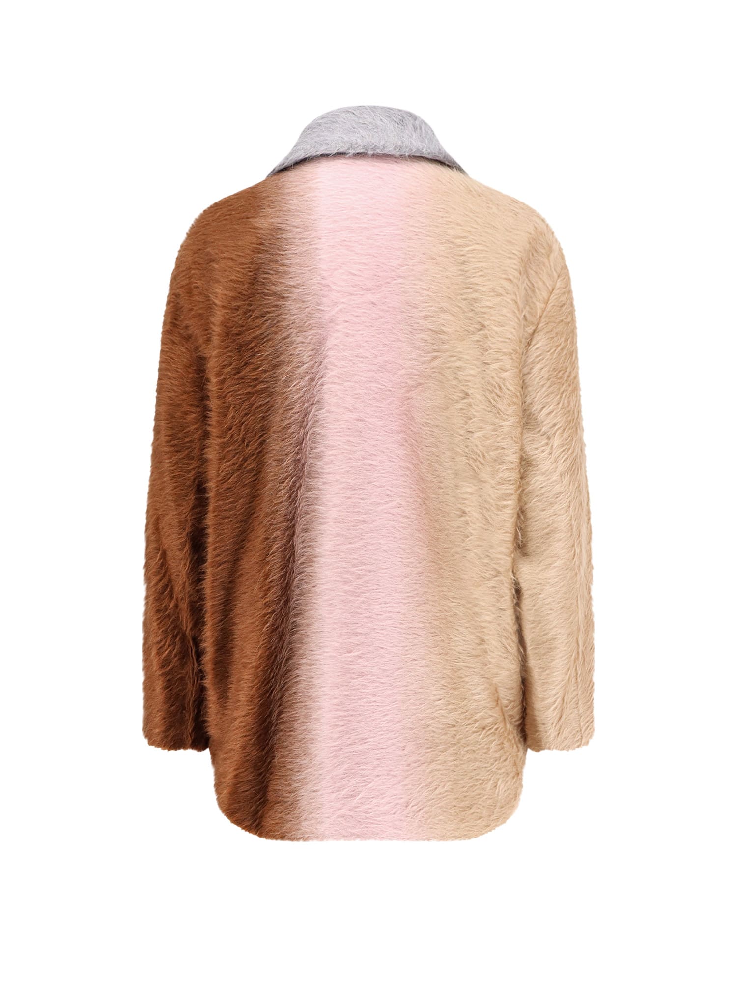 Fendi Alpaca And Wool Double-breasted Coat In Gray