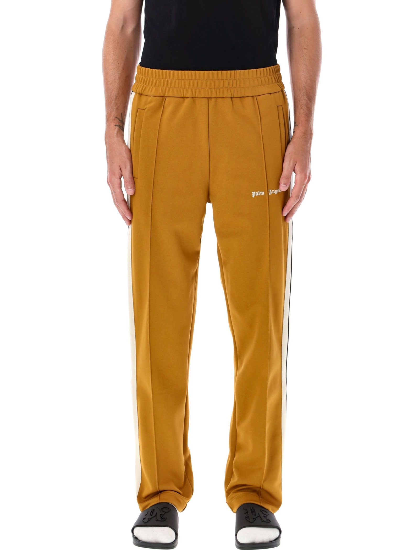 Shop Palm Angels Jogging Track Pants In Golden Brown