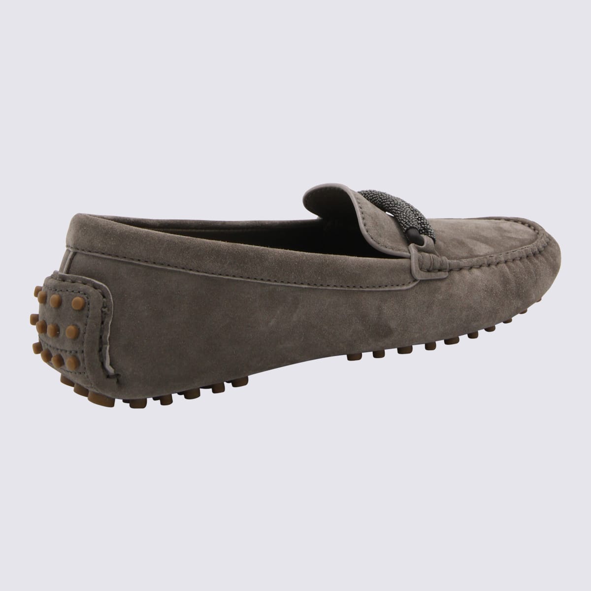 Shop Brunello Cucinelli Brown Leather Loafers