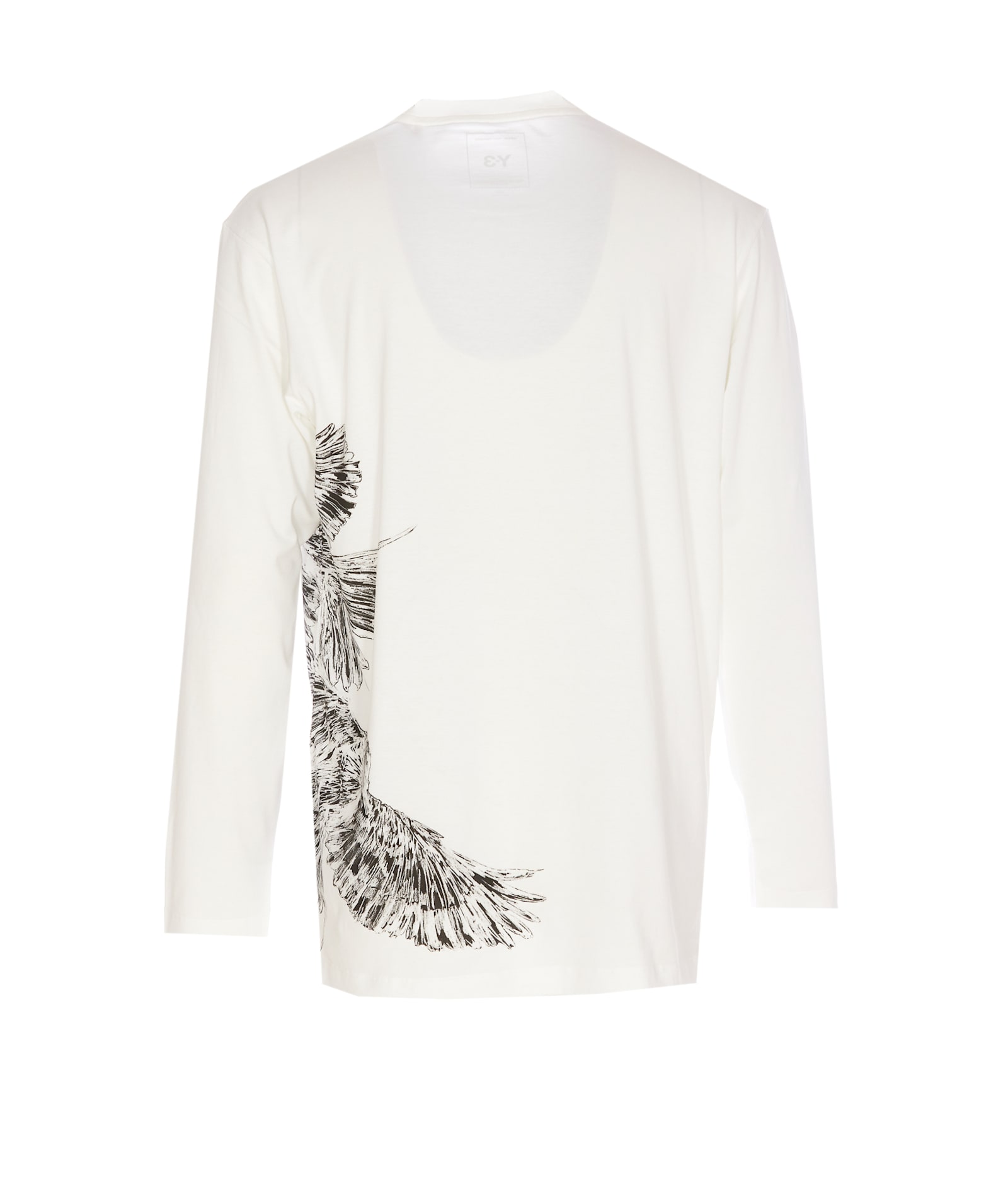 Shop Y-3 Graphic Long Sleeves T-shirt In White