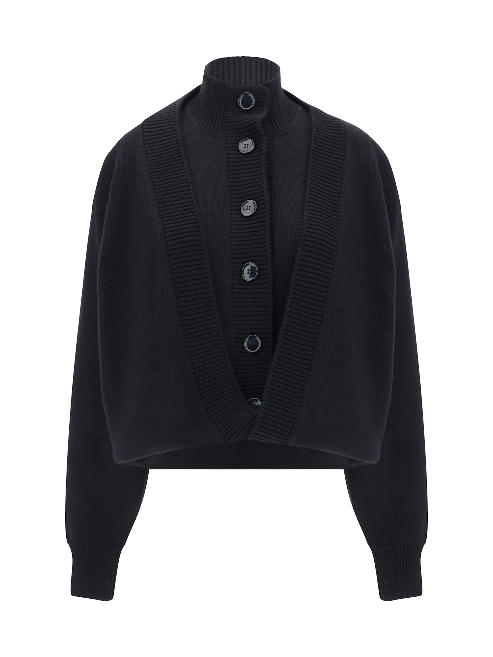 Shop Alaïa Cardigan In Noir Alaia