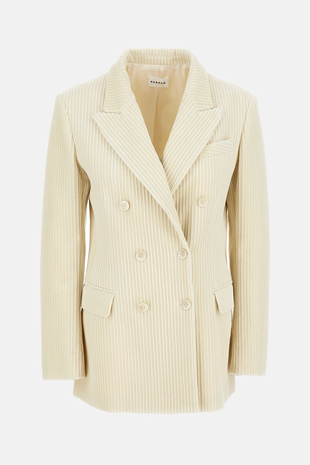 P.a.r.o.s.h Double-breasted Velvet Jacket In Neutral