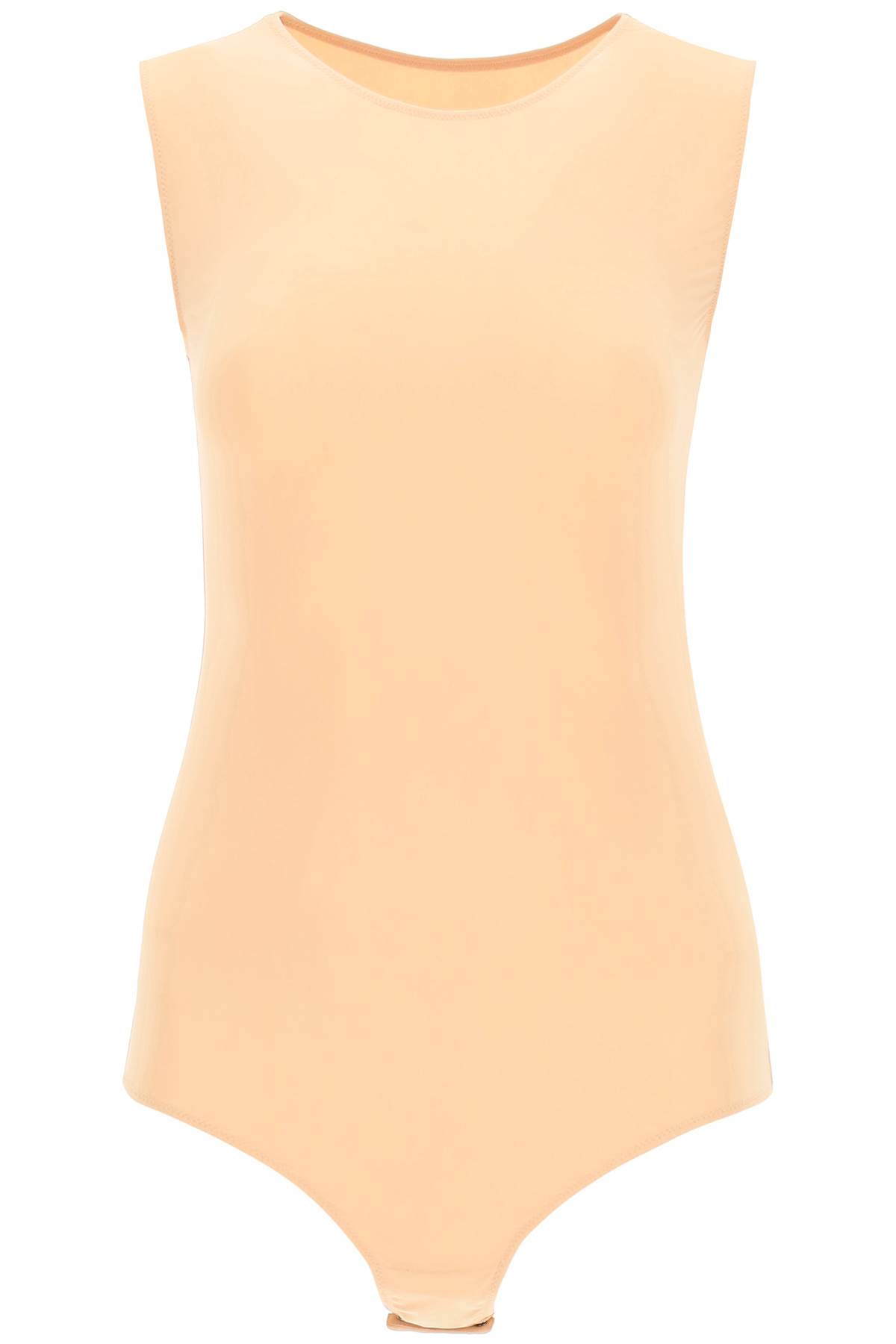 Shop Maison Margiela Second Skin Sleeveless Lycra Bodysuit In Almond (beige)