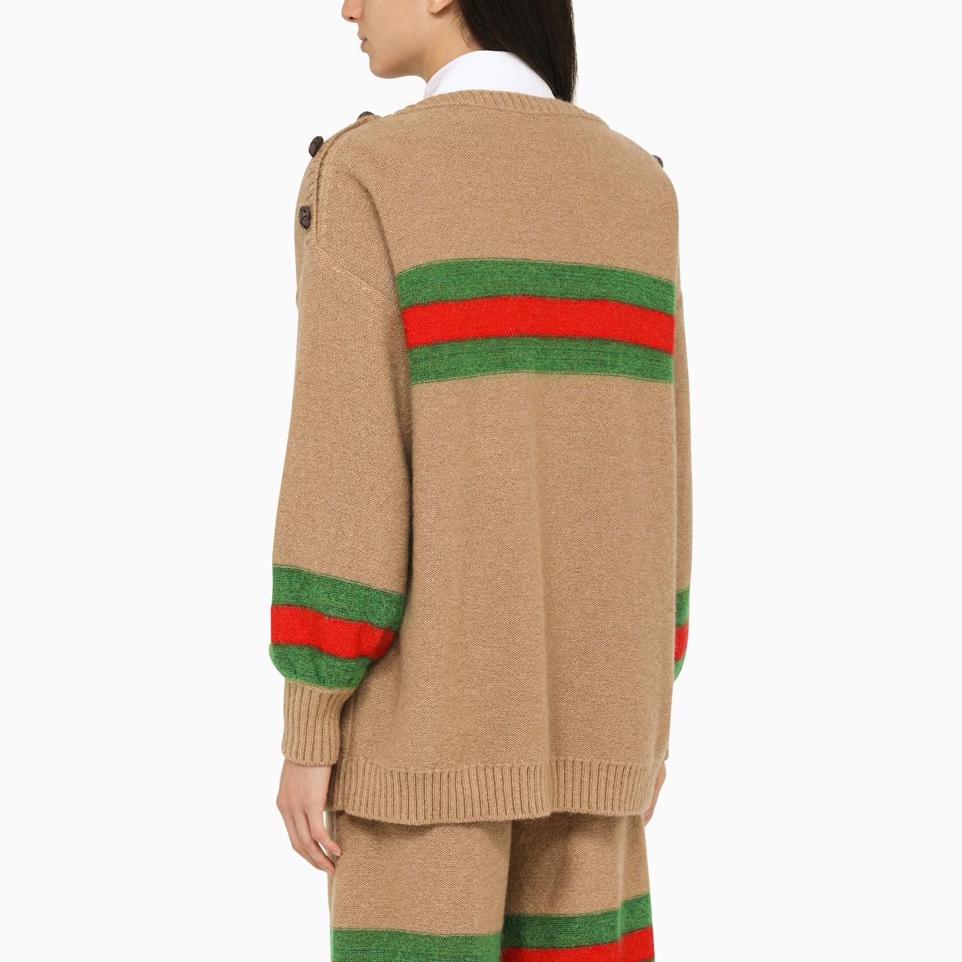 Shop Gucci Camel Wool Crew-neck Sweater