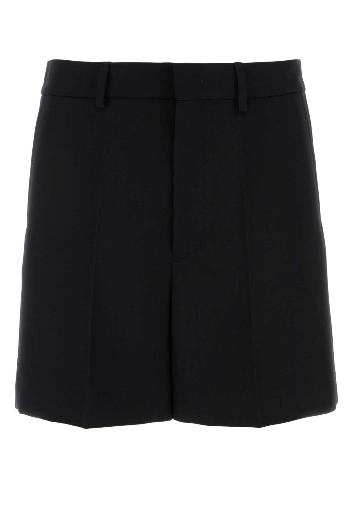 Black Wool Bermuda Shorts