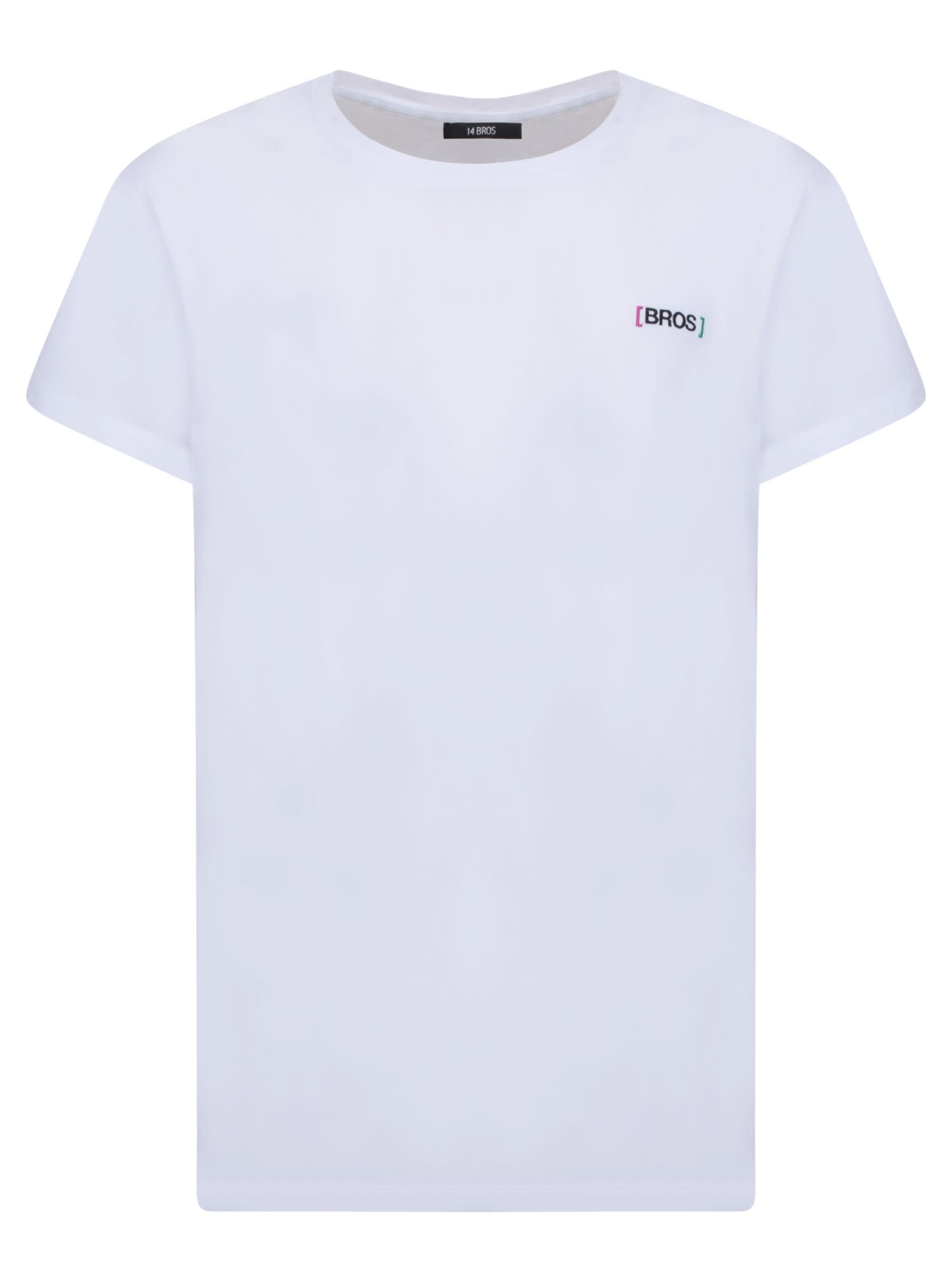 Shop 14 Bros Chest Logo White T-shirt