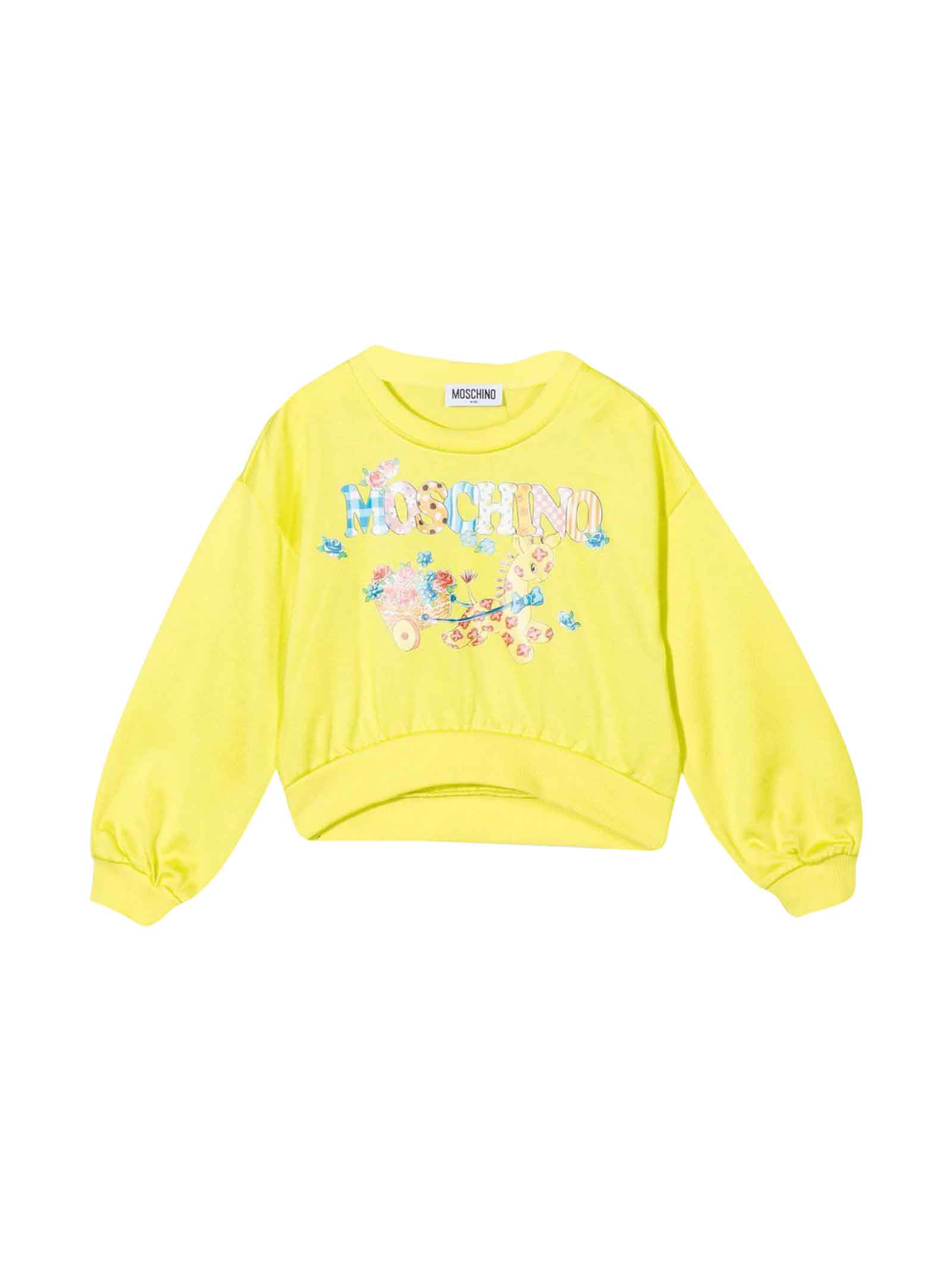 Moschino Girl Yellow Sweatshirt