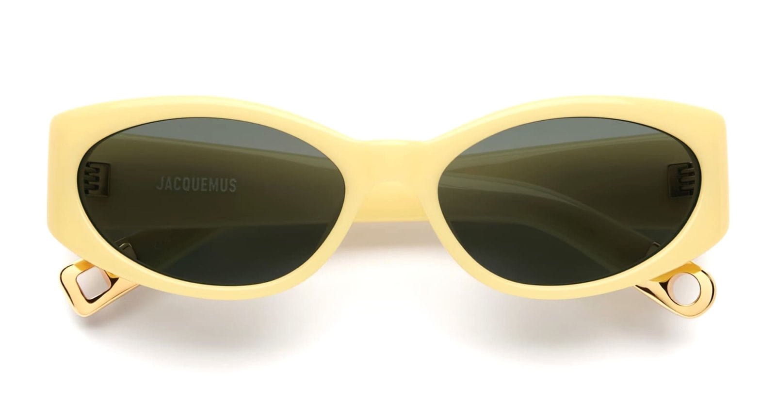 Shop Jacquemus Ovalo - Yellow Sunglasses