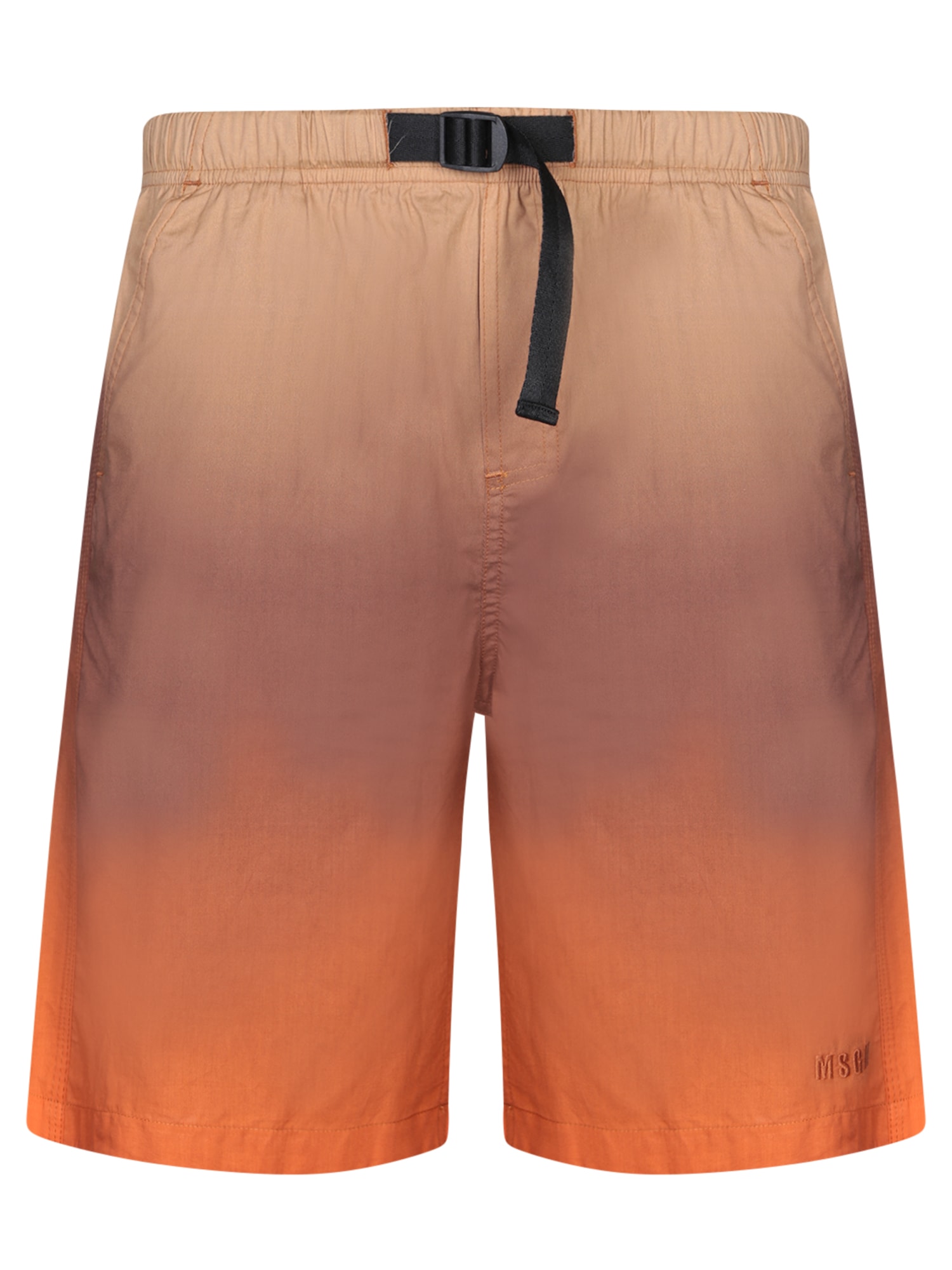 Shop Msgm Dregradã¨ Beige/orange Bermuda Shorts