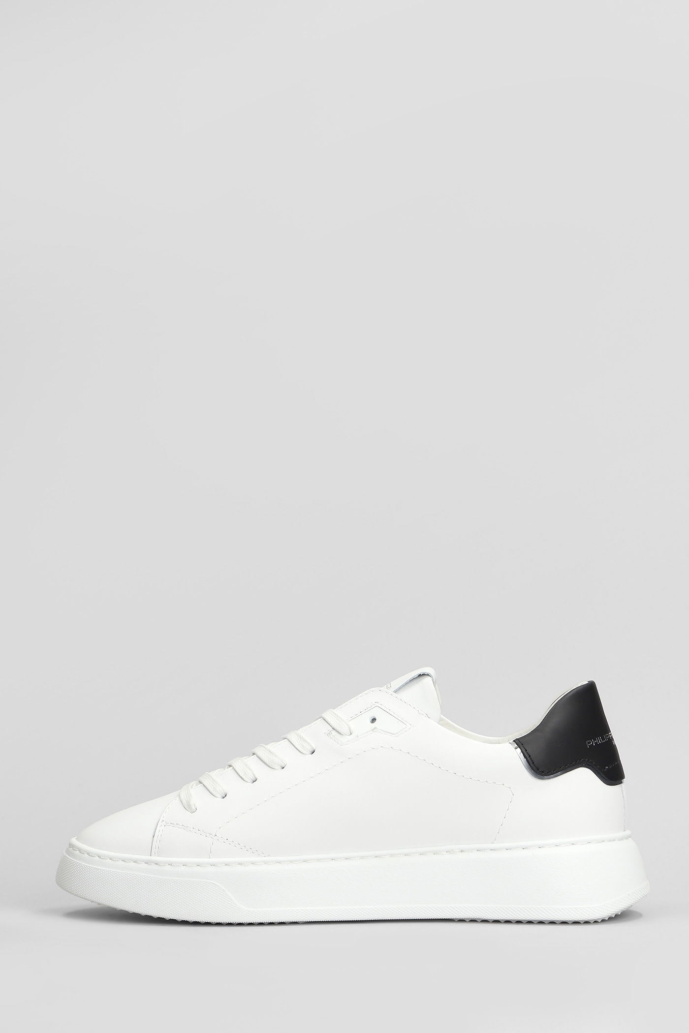 Philippe Model Temp Low Sneakers In White Leather In White