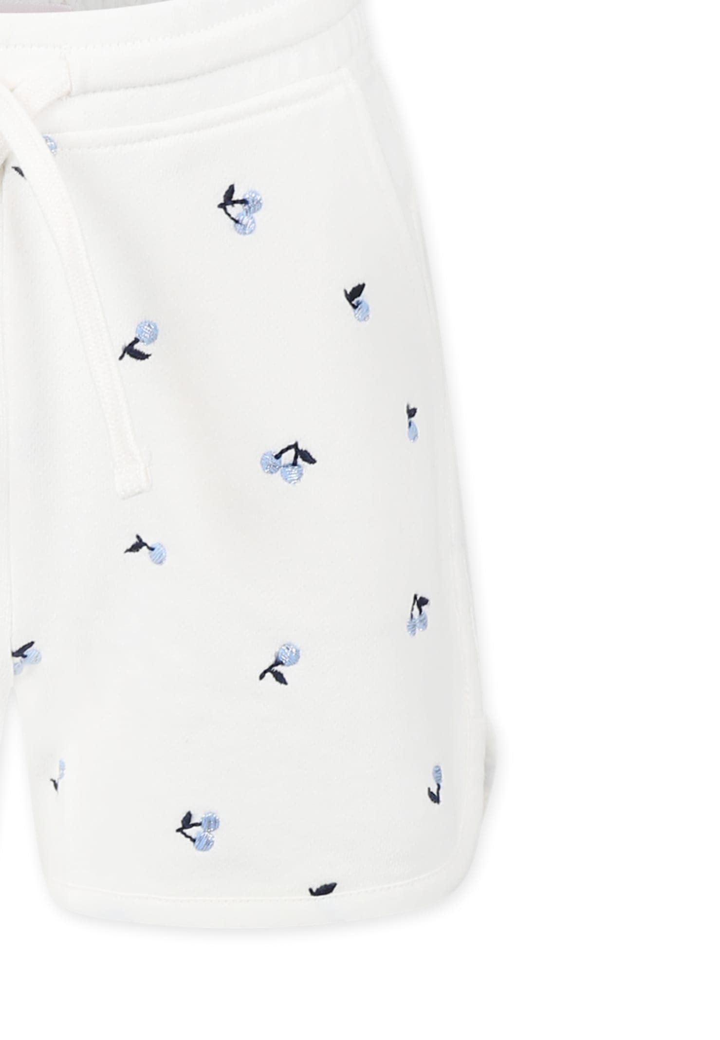 Bonpoint Ivory Shorts For Girl With Cherries In White