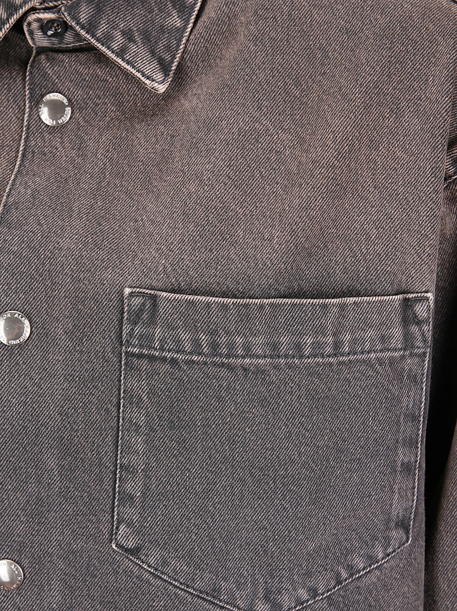 7 For All Mankind Patch-pocket Denim Shirt Jacket In Gray