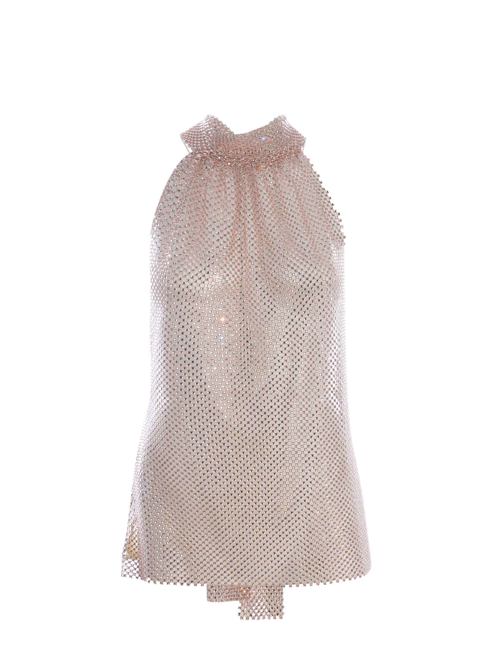 Shop Philosophy Di Lorenzo Serafini Top Philosophy Made Of Rhinestone Mesh In Rosa