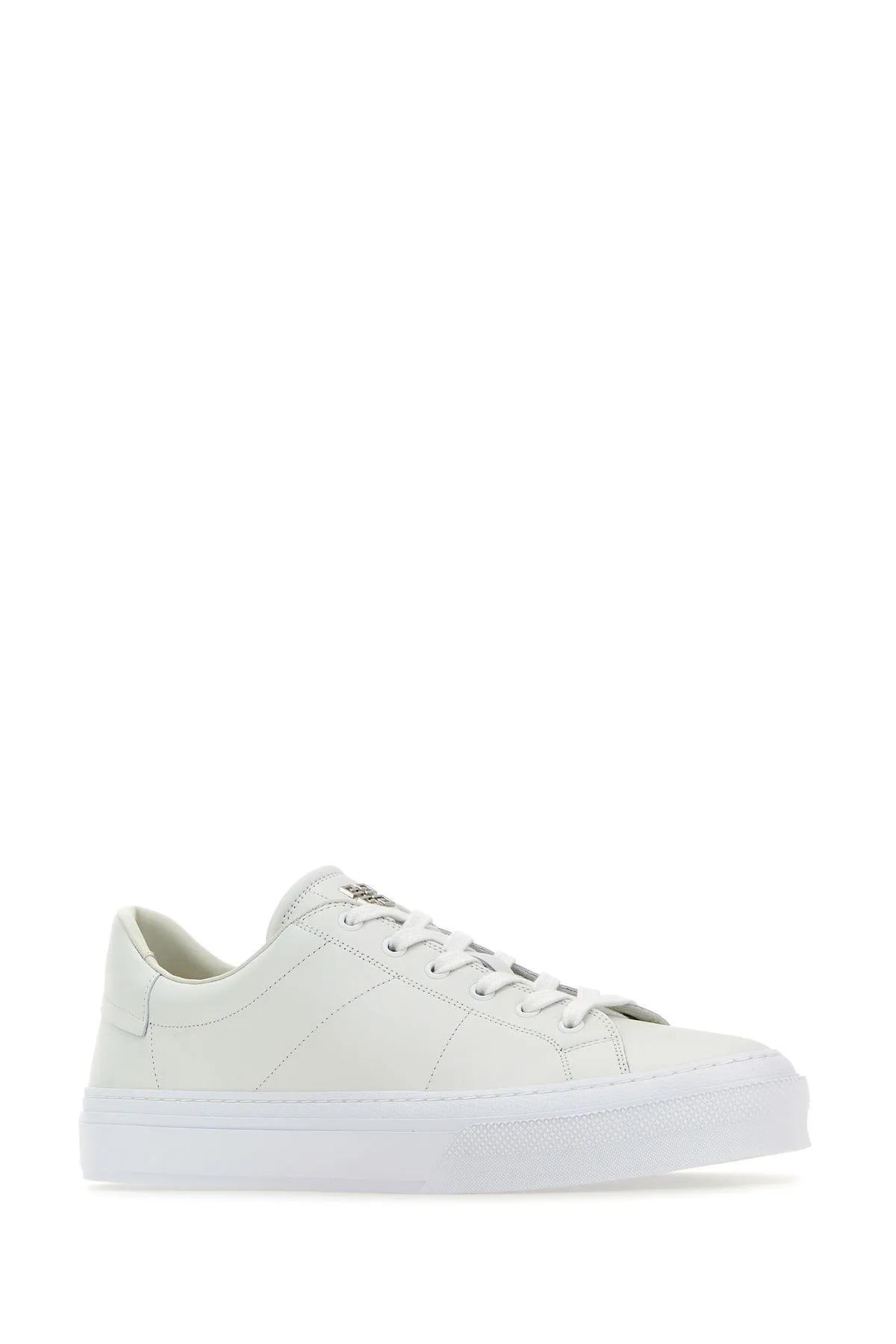 Shop Givenchy White Leather City Sport Sneakers