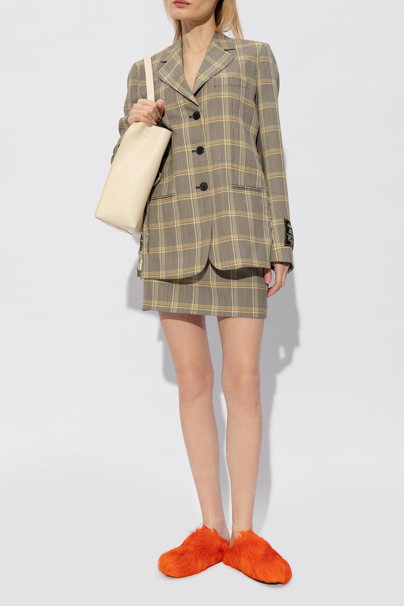 Marni Orange Long Hair Calfskin Fussbett Sabot In Orange